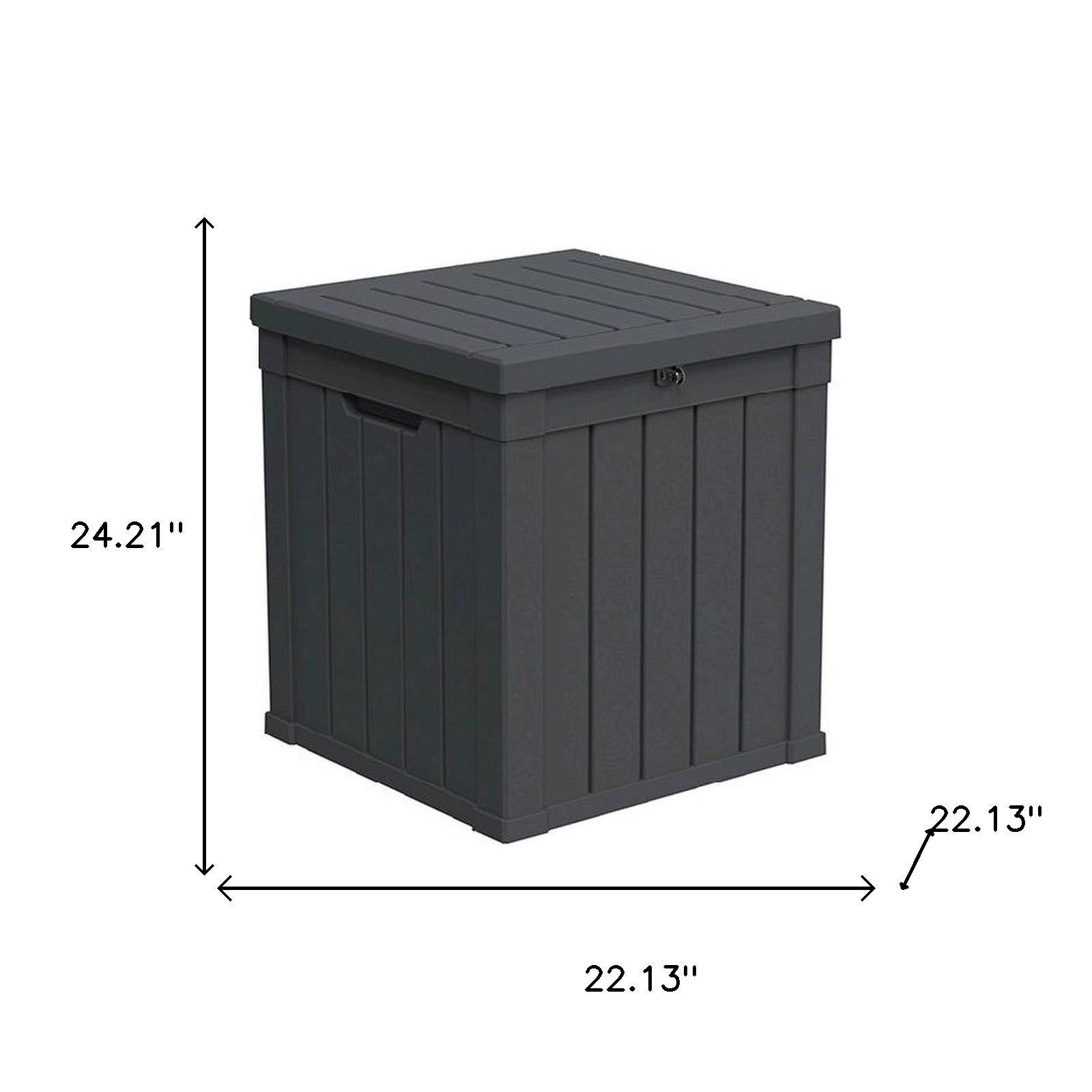 22" Black Polypropylene Water Resistant Deck Box