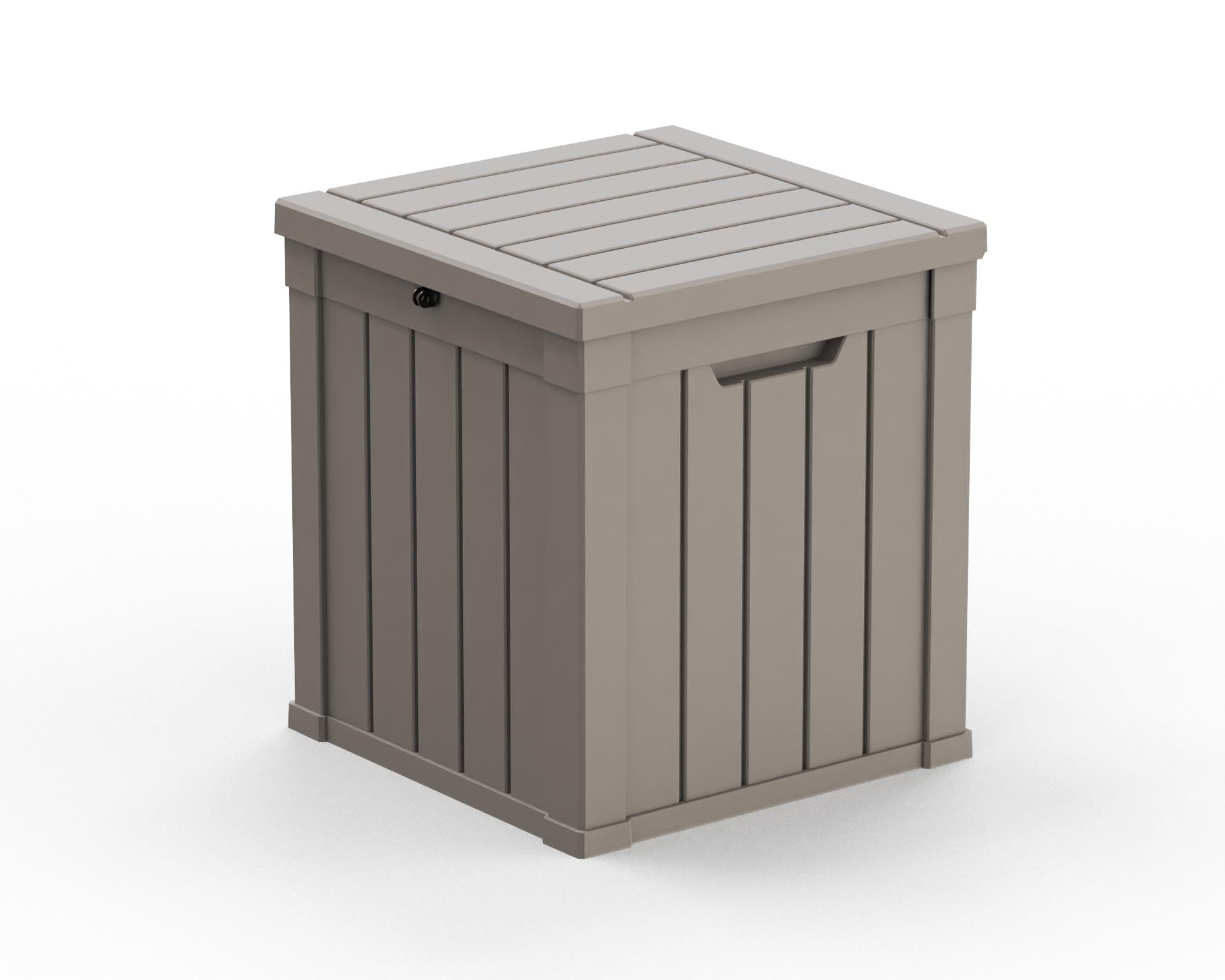 22" Light Brown Polypropylene Water Resistant Deck Box