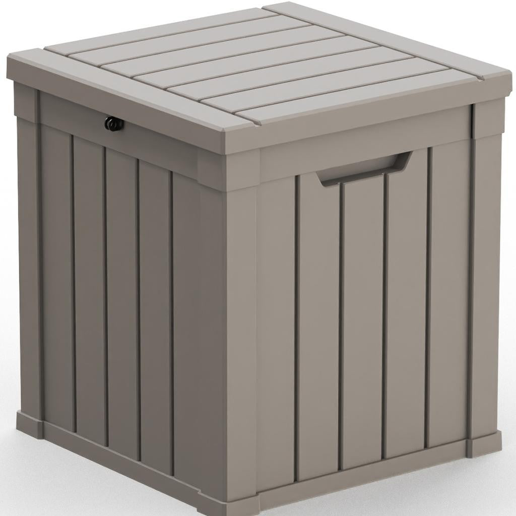 22" Light Brown Polypropylene Water Resistant Deck Box