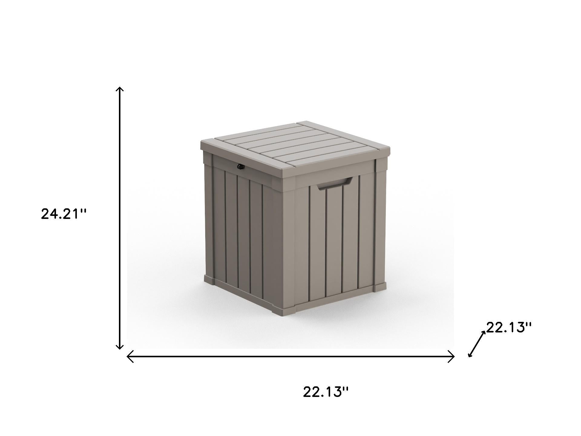 22" Light Brown Polypropylene Water Resistant Deck Box