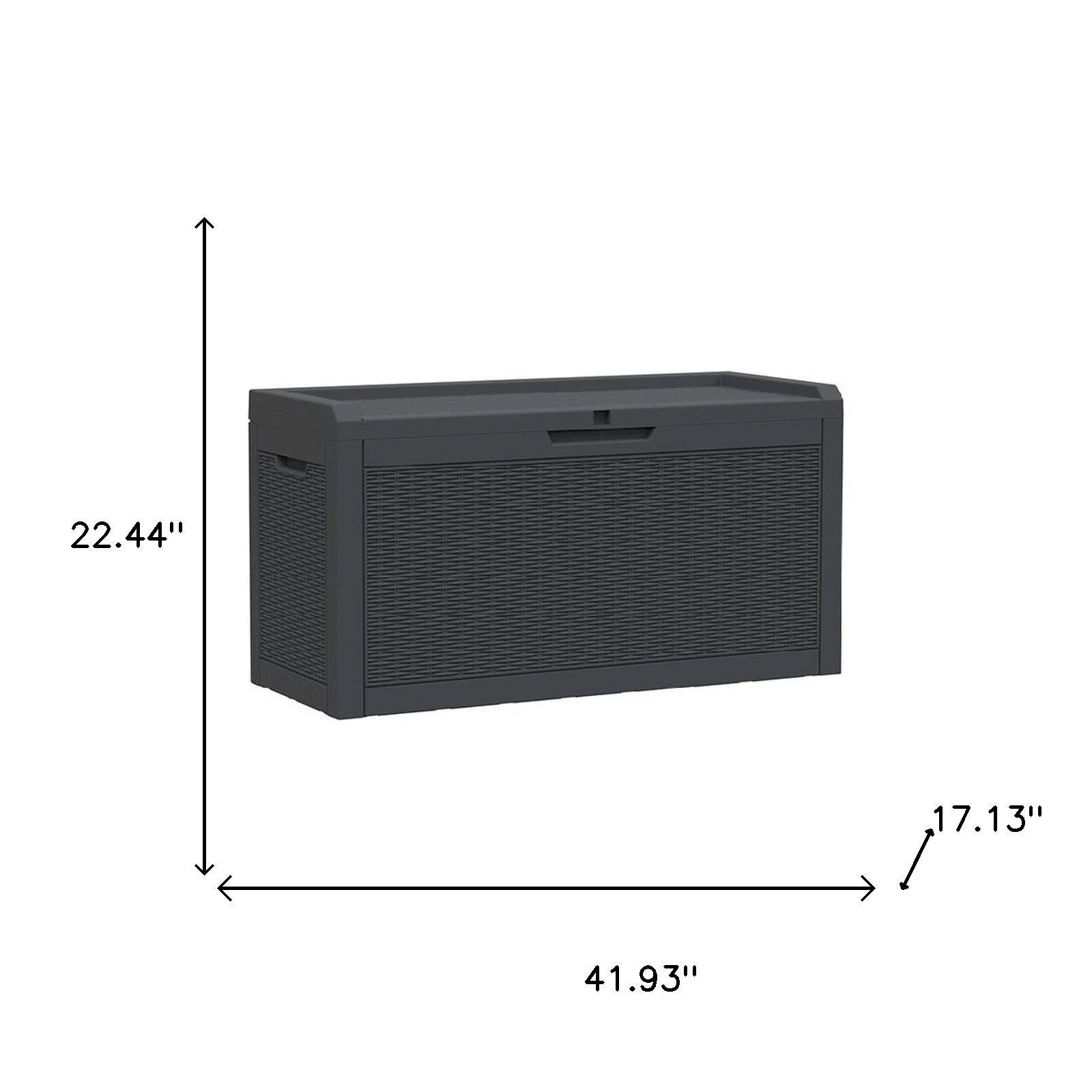 42" Black Polypropylene Water Resistant Deck Box