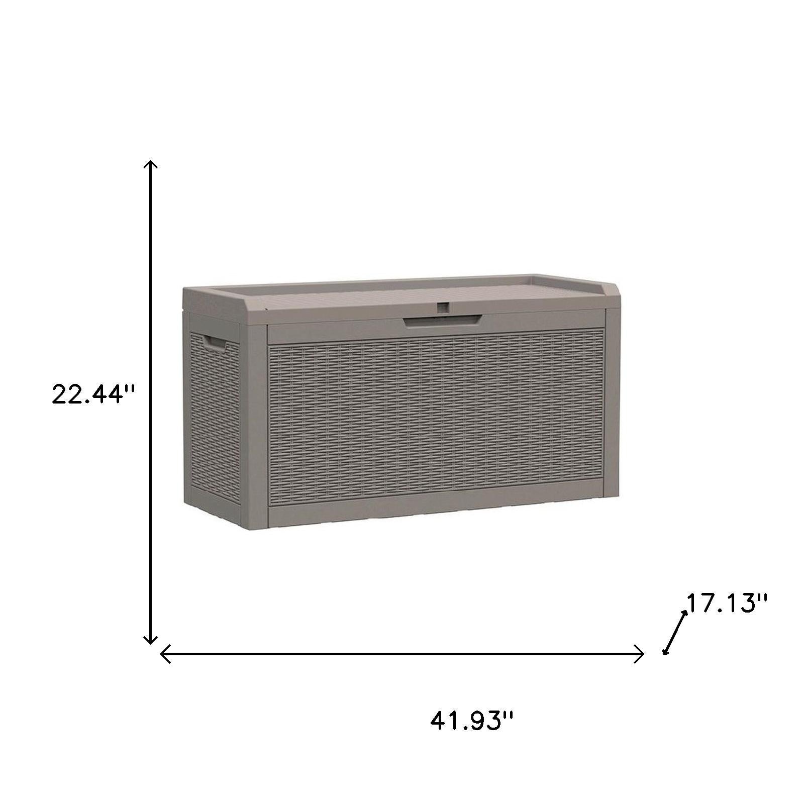 42" Light Brown Polypropylene Water Resistant Deck Box