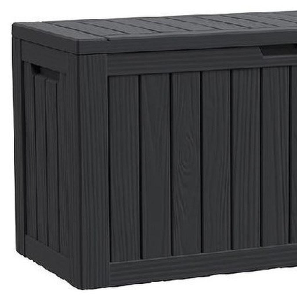 46" Black Polypropylene Water Resistant Deck Box