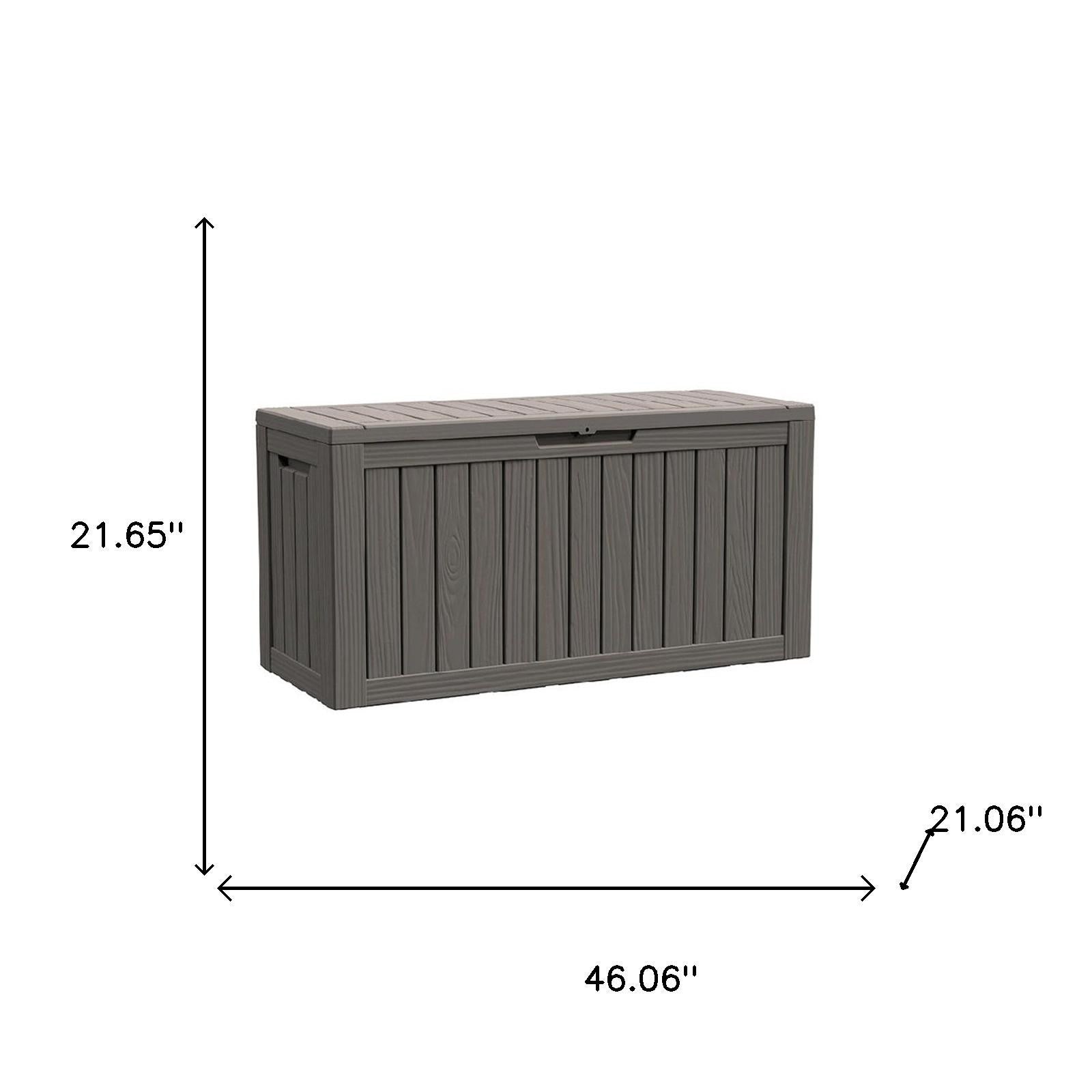 46" Light Brown Polypropylene Water Resistant Deck Box