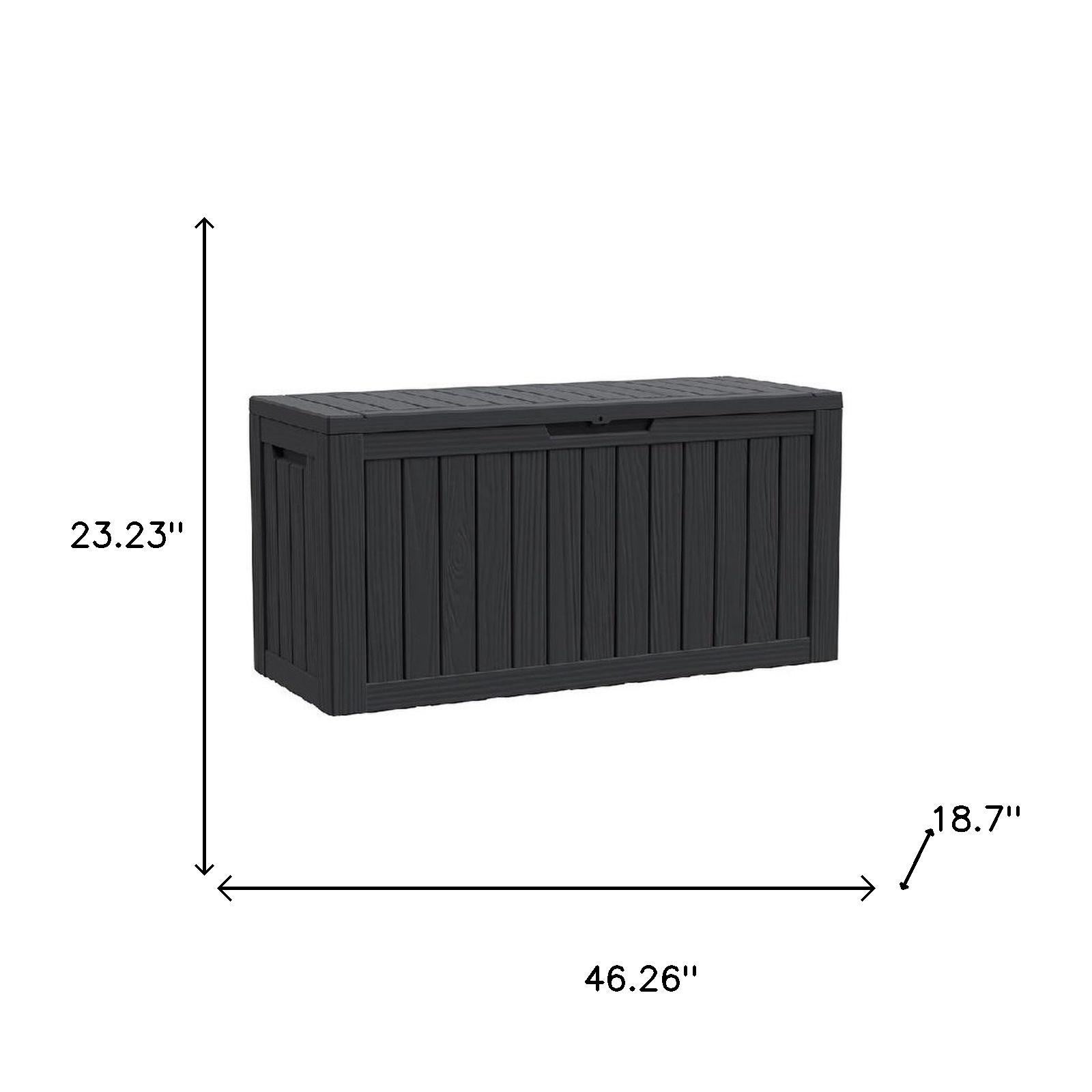 46" Black Polypropylene Water Resistant Deck Box