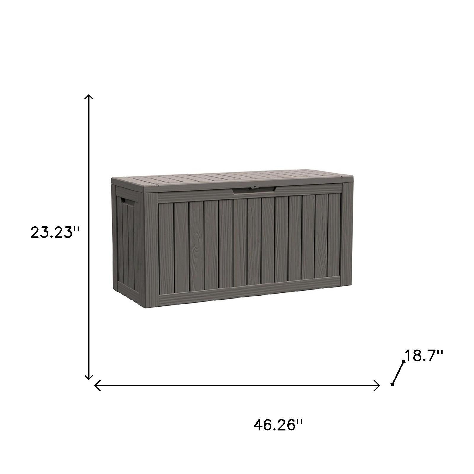 46" Light Brown Polypropylene Water Resistant Deck Box