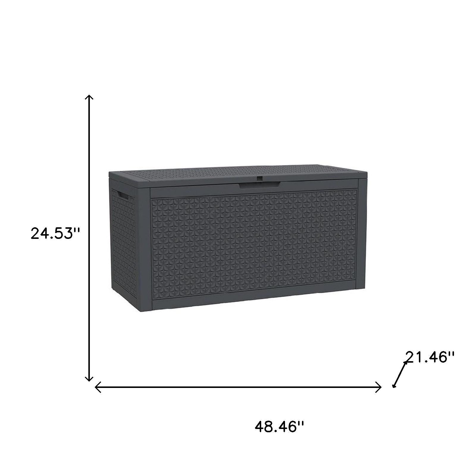 48" Black Polypropylene Water Resistant Deck Box