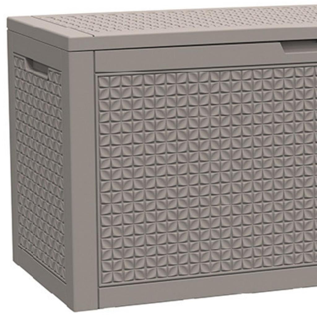 48" Light Brown Polypropylene Water Resistant Deck Box