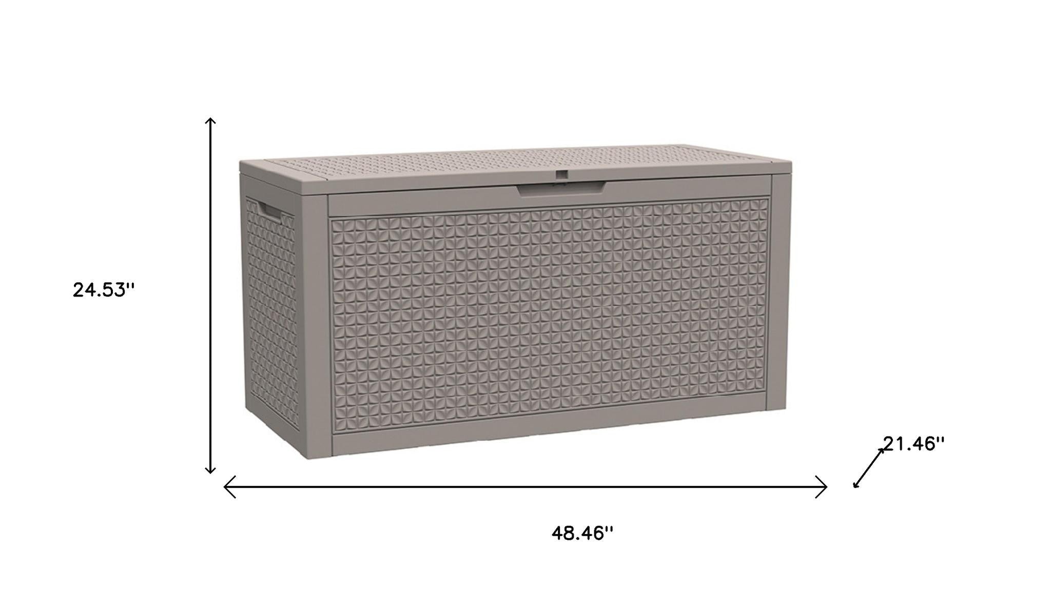 48" Light Brown Polypropylene Water Resistant Deck Box