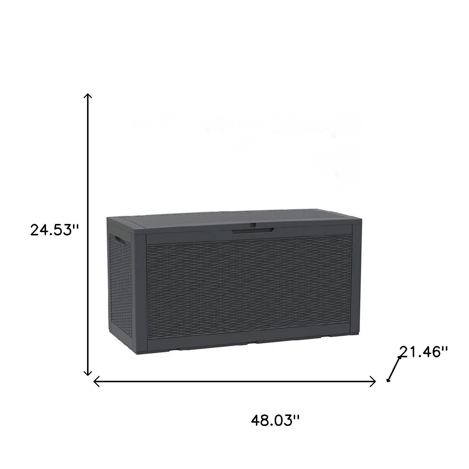 48" Black Polypropylene Water Resistant Deck Box