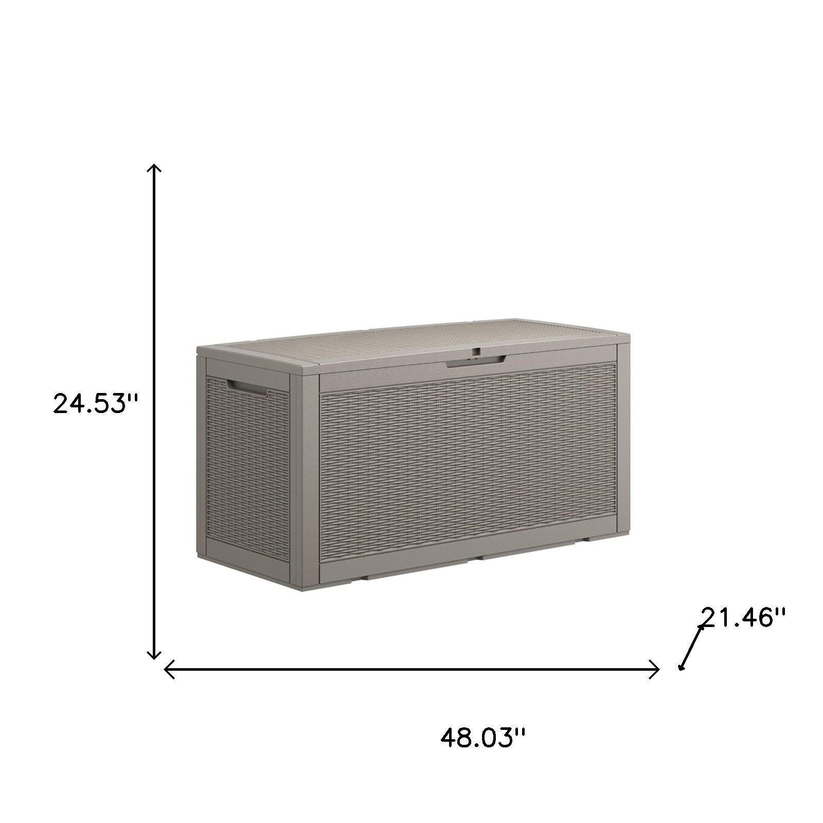 48" Light Brown Polypropylene Water Resistant Deck Box