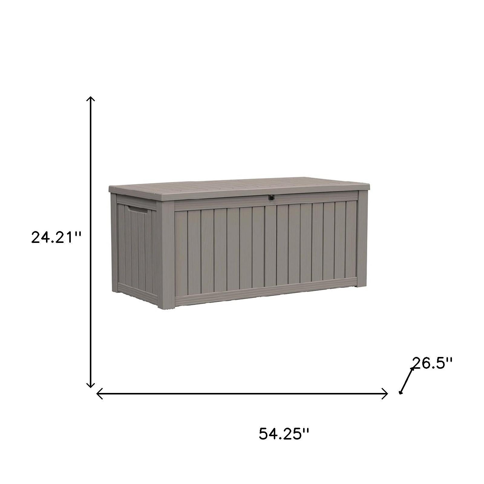 54" Light Brown Polypropylene Water Resistant Deck Box
