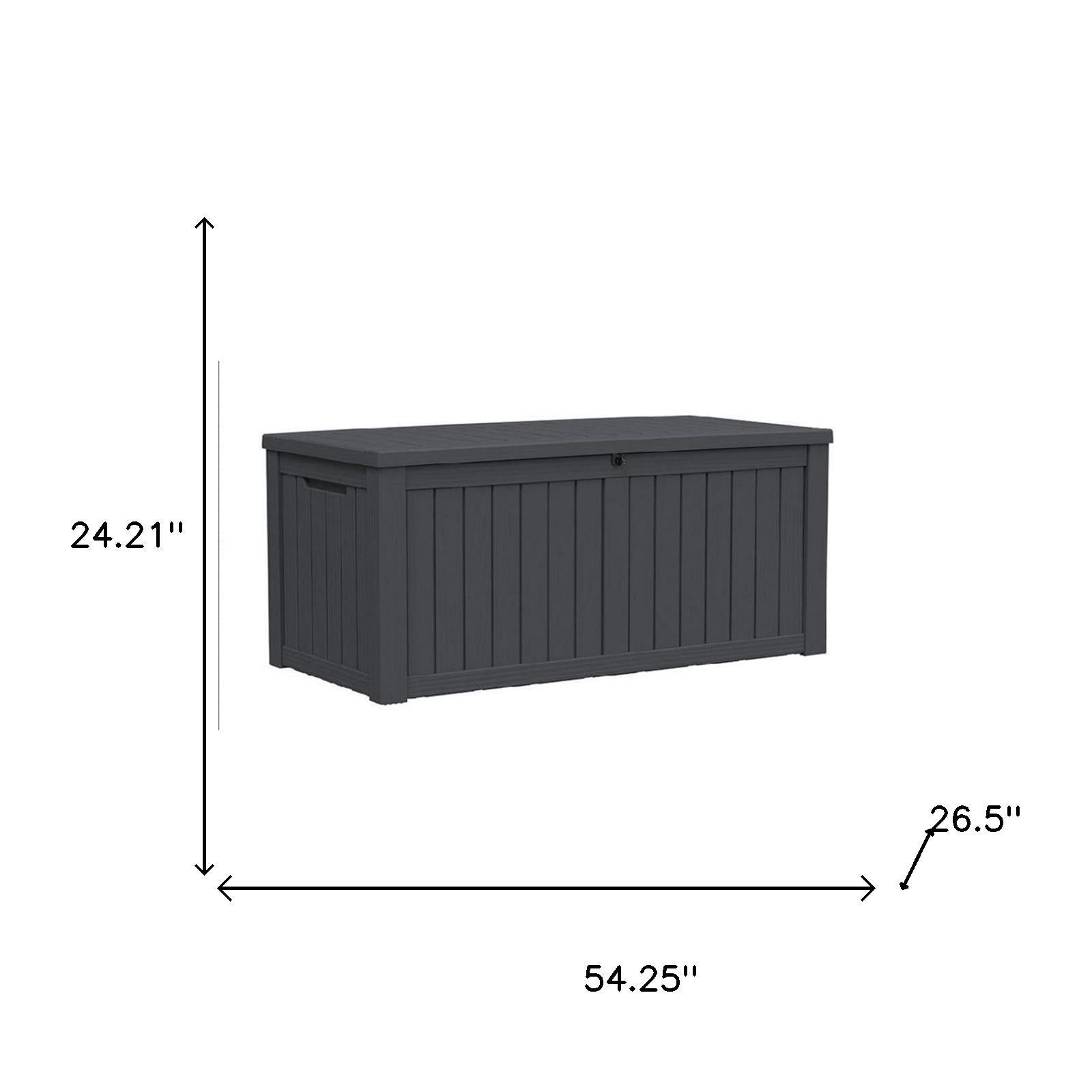 54" Black Polypropylene Water Resistant Deck Box
