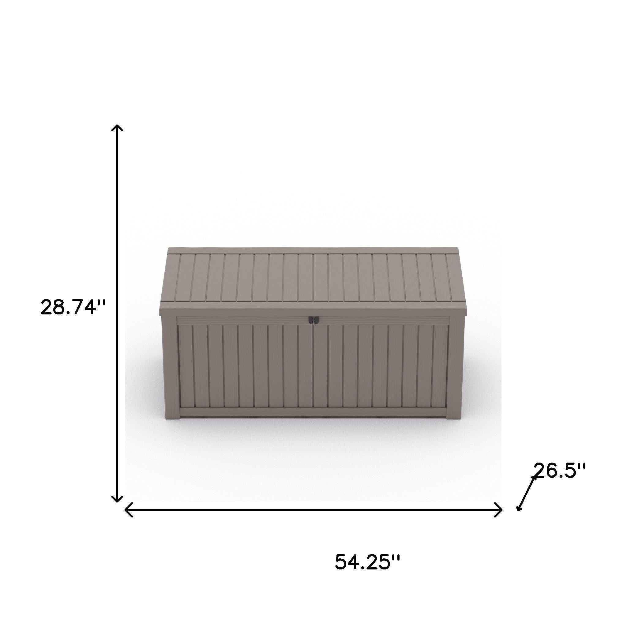 54" Light Brown Polypropylene Water Resistant Deck Box