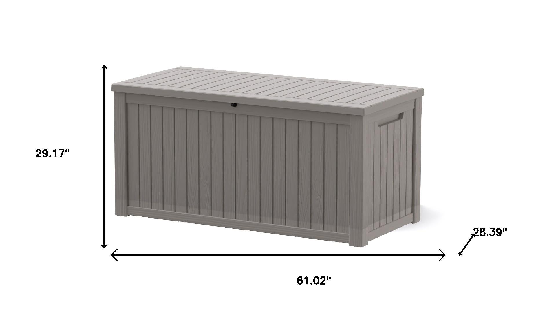 61" Light Brown Polypropylene Water Resistant Deck Box