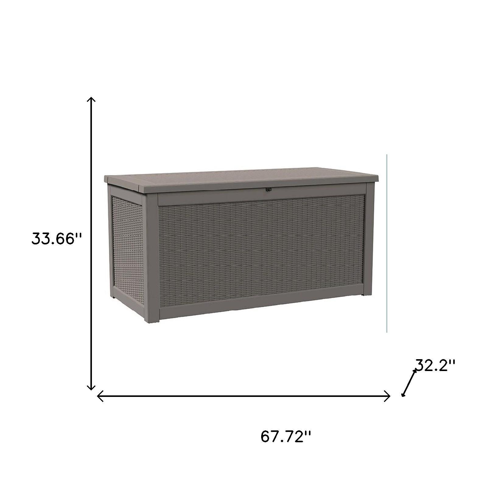 68" Light Brown Polypropylene Water Resistant Deck Box