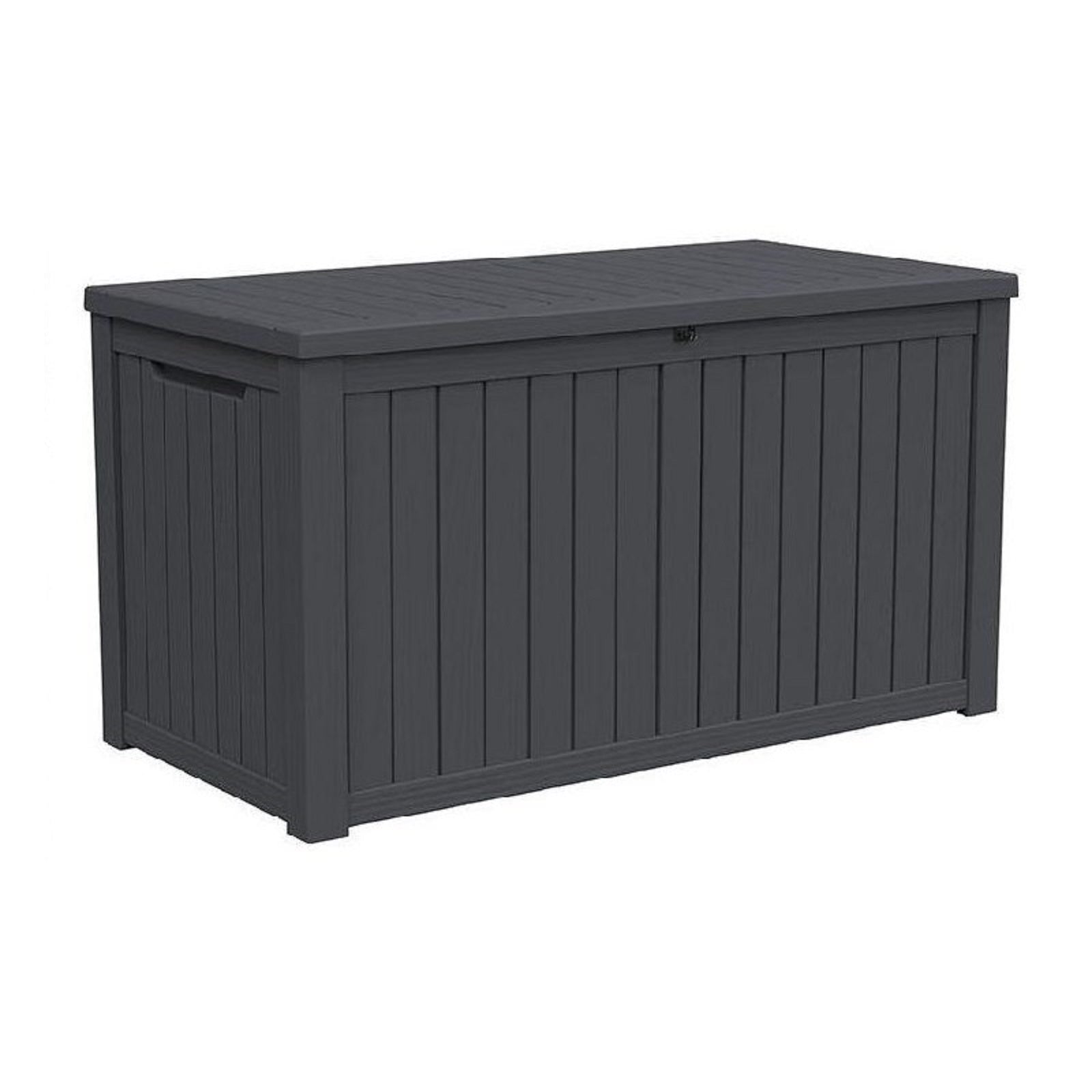 56" Black Polypropylene Water Resistant Deck Box