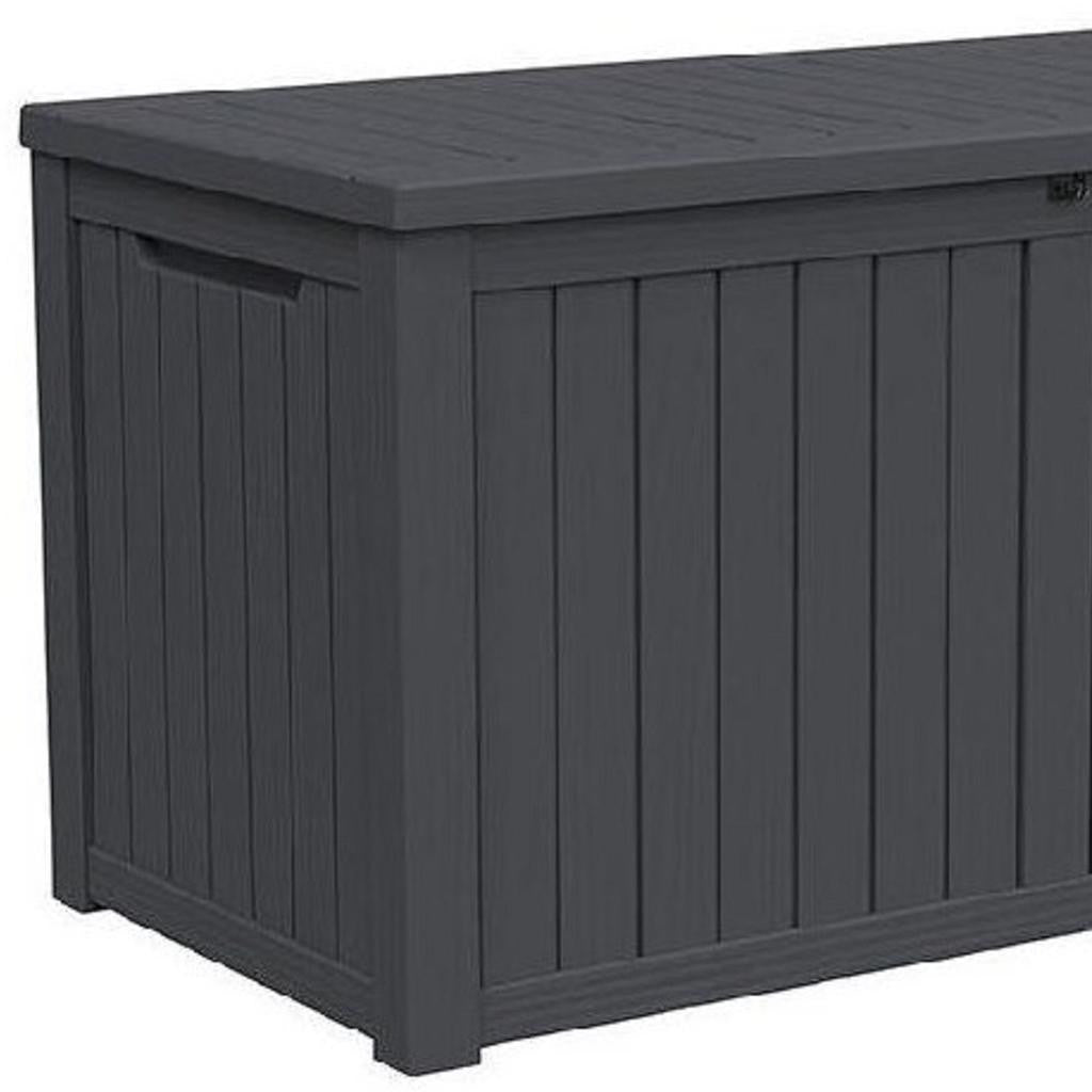 56" Black Polypropylene Water Resistant Deck Box