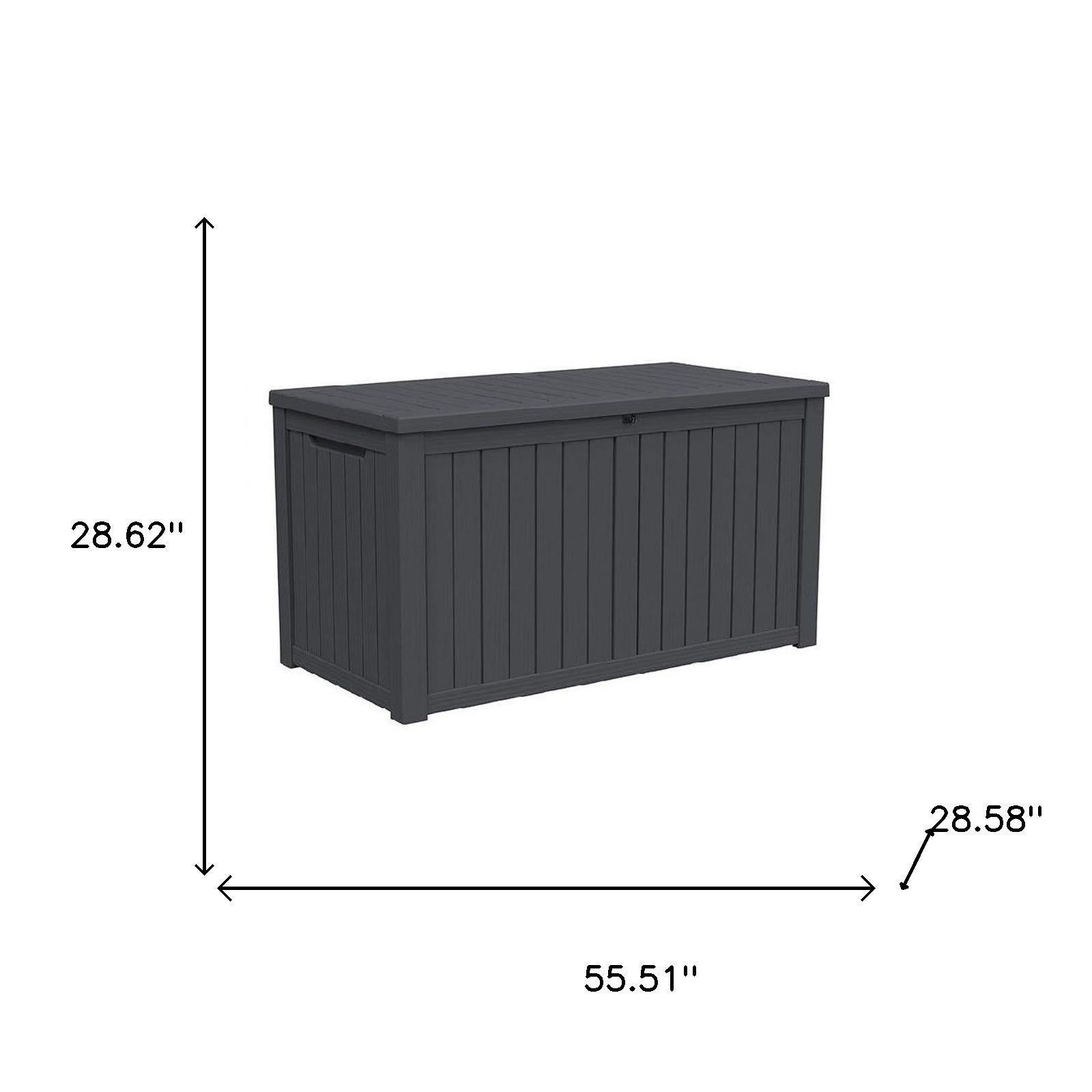 56" Black Polypropylene Water Resistant Deck Box