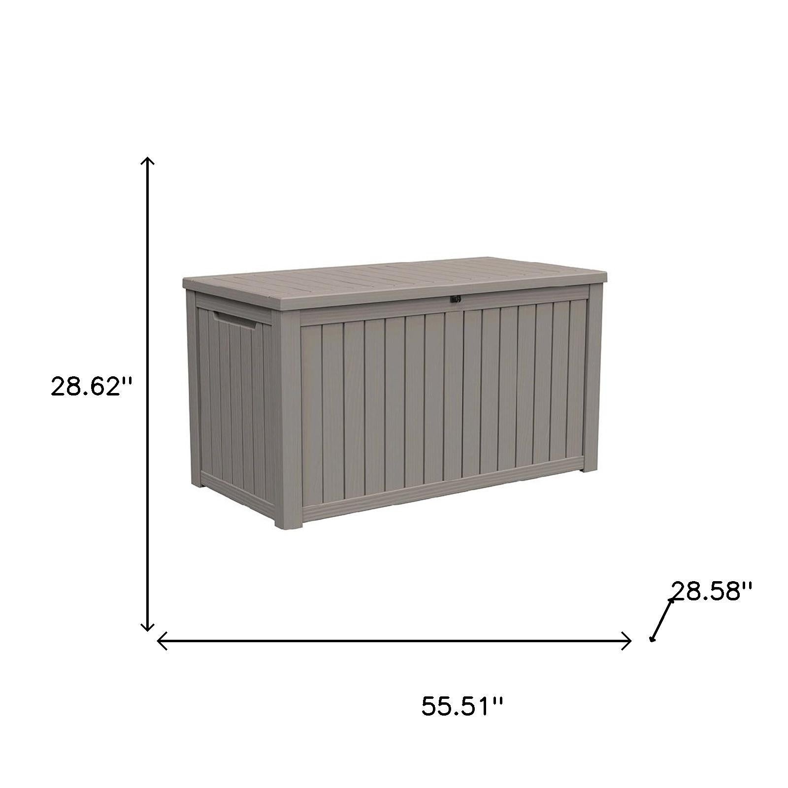 56" Light Brown Polypropylene Water Resistant Deck Box