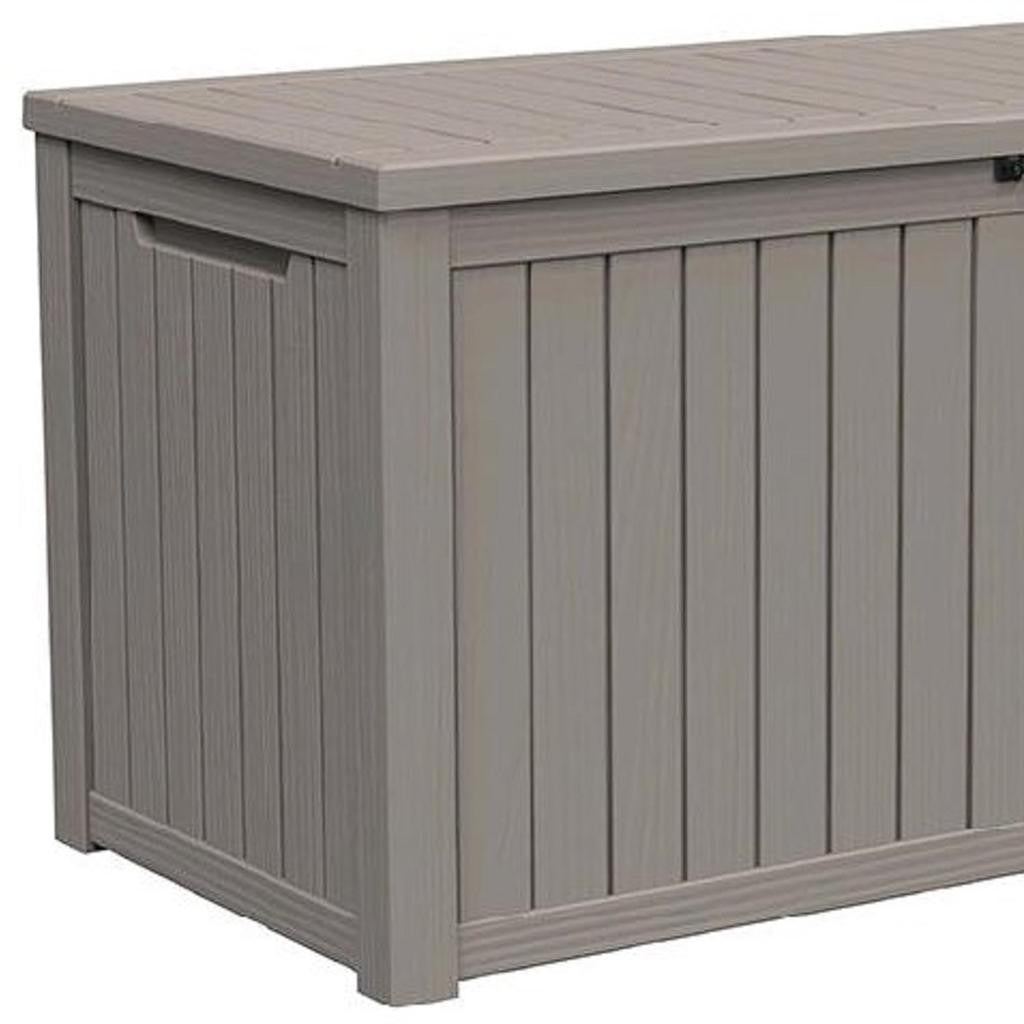 56" Light Brown Polypropylene Water Resistant Deck Box