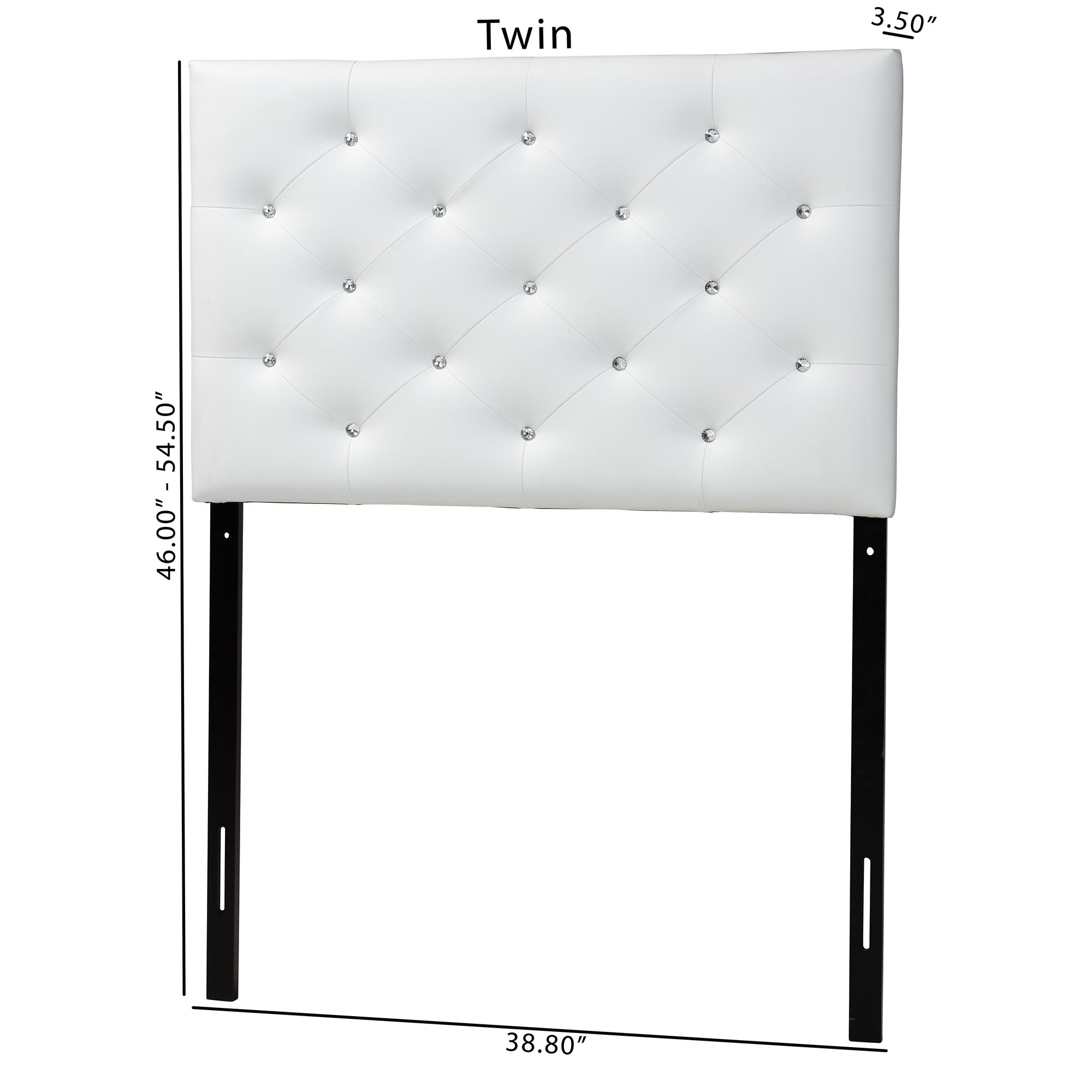 Baxton Studio Viviana Modern and Contemporary White Faux Leather Upholstered Button-Tufted Twin Size Headboard