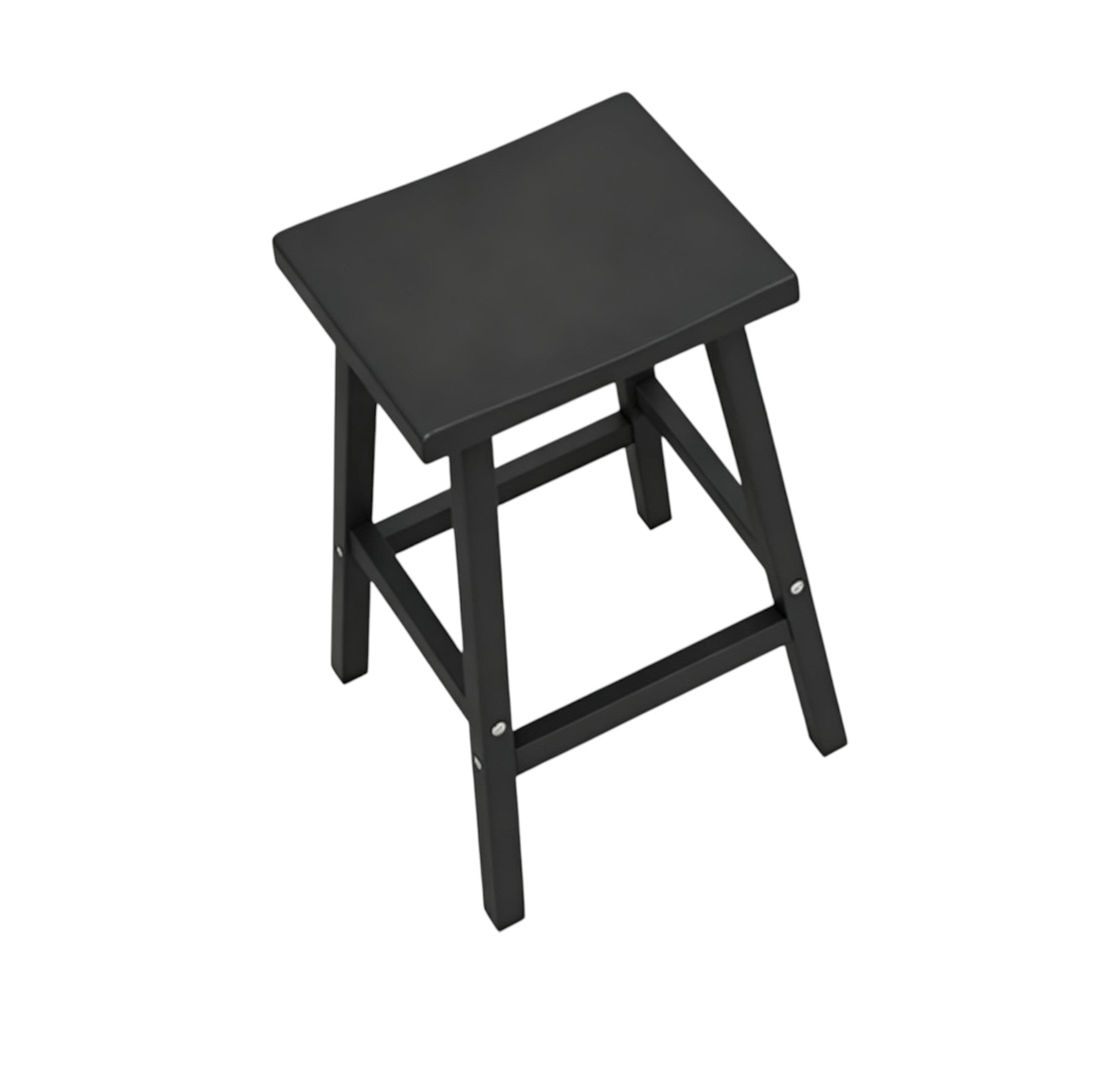 Set of Two 24" Black Polyresin Backless Outdoor Counter Height Bar Chairs