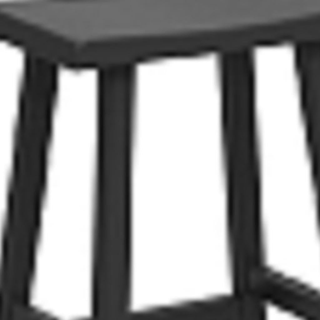 Set of Two 24" Black Polyresin Backless Outdoor Counter Height Bar Chairs