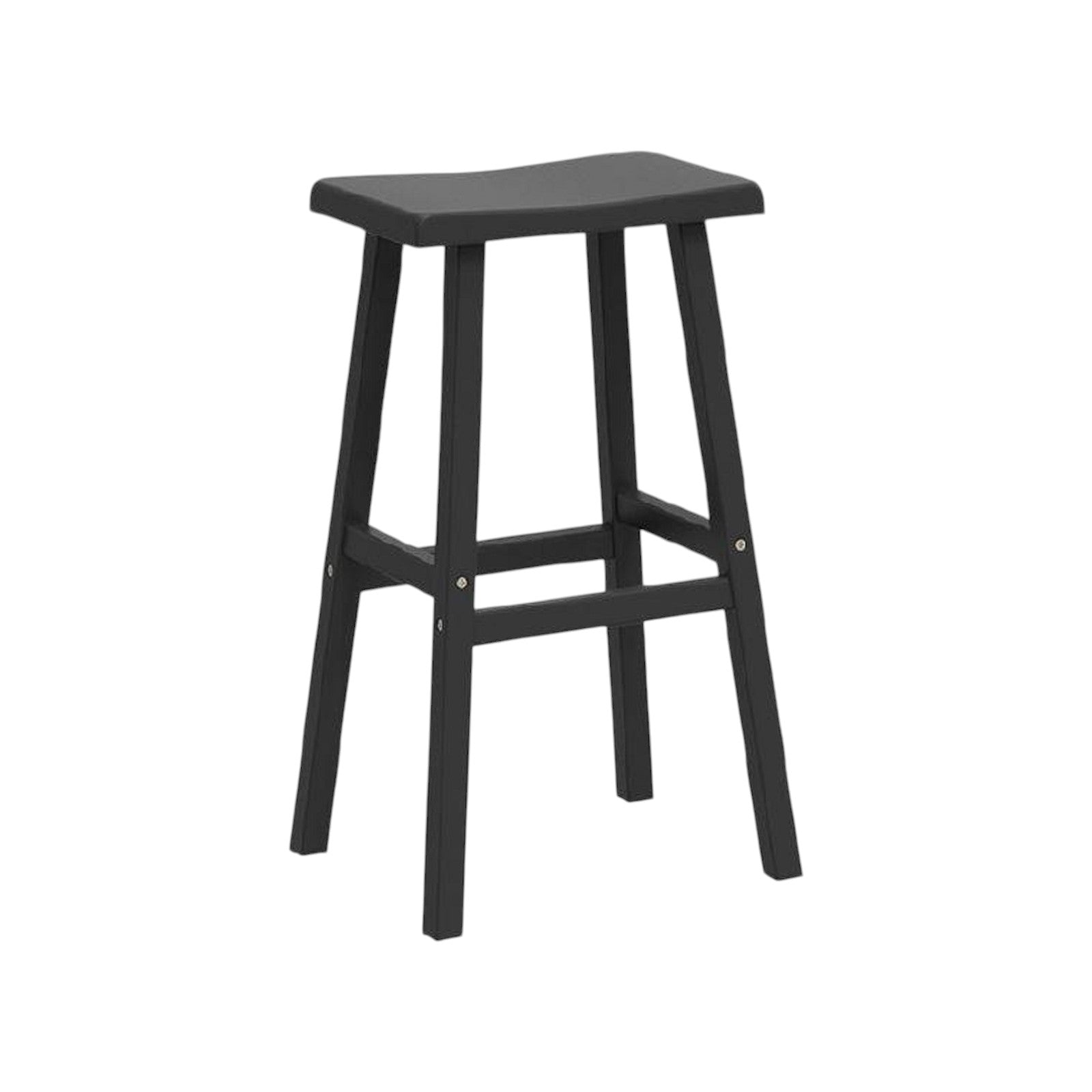 Set of Two 29" Black Polyresin Backless Outdoor Bar Height Chairs