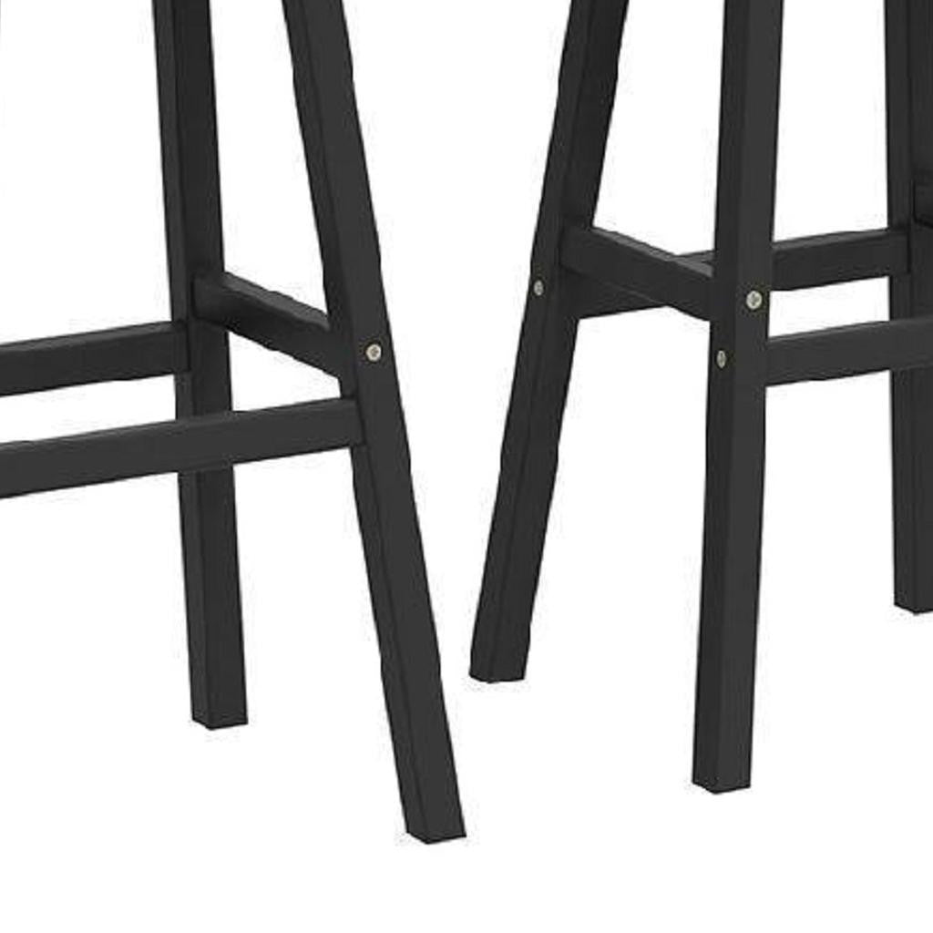 Set of Two 29" Black Polyresin Backless Outdoor Bar Height Chairs