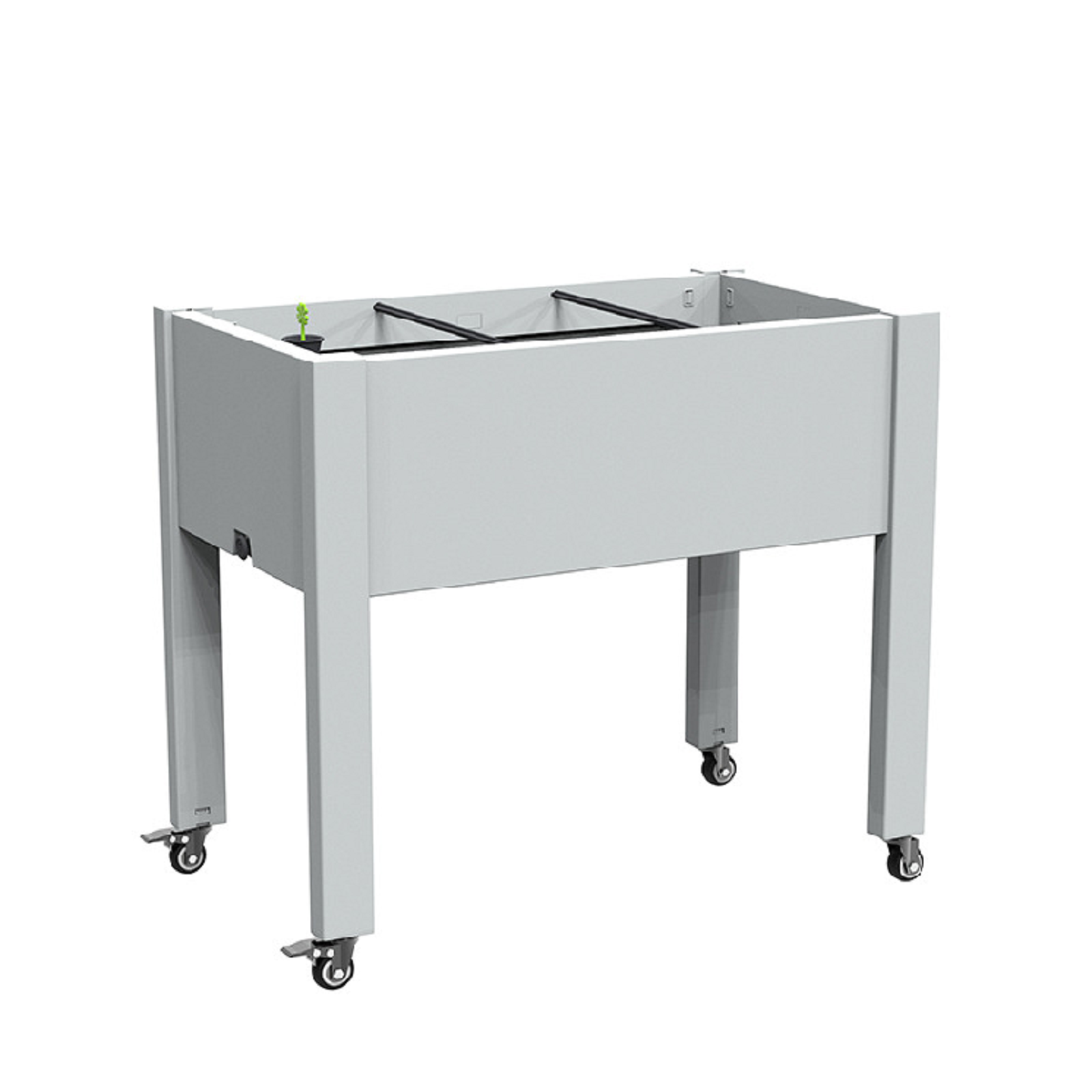 29" X 30" Gray Resin Rectangular Raised Garden Bed