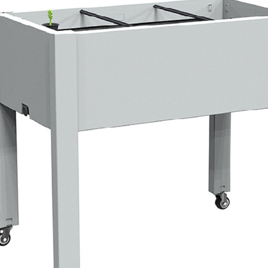 29" X 30" Gray Resin Rectangular Raised Garden Bed