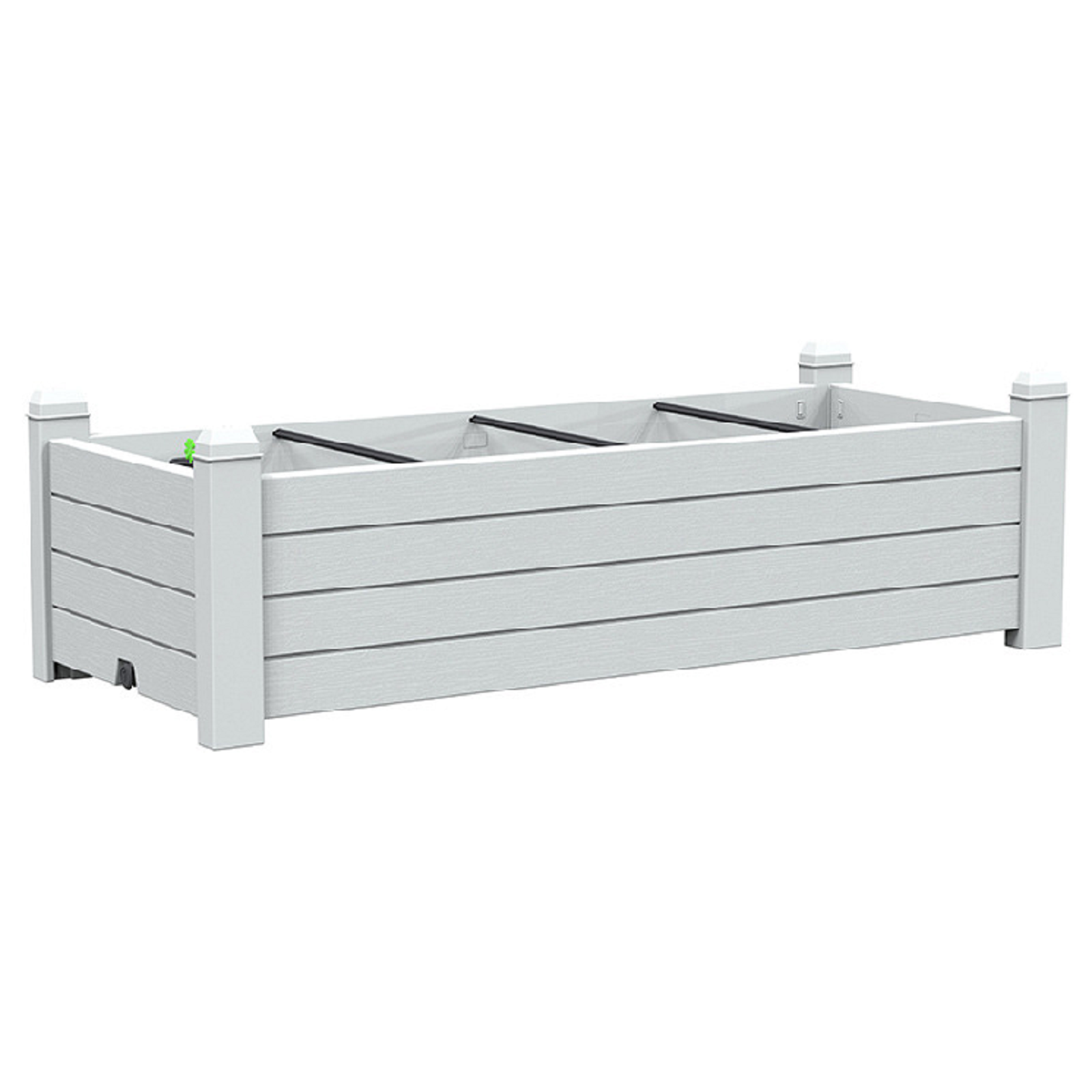 13" X 43" Light Brown Resin Rectangular Planter Box