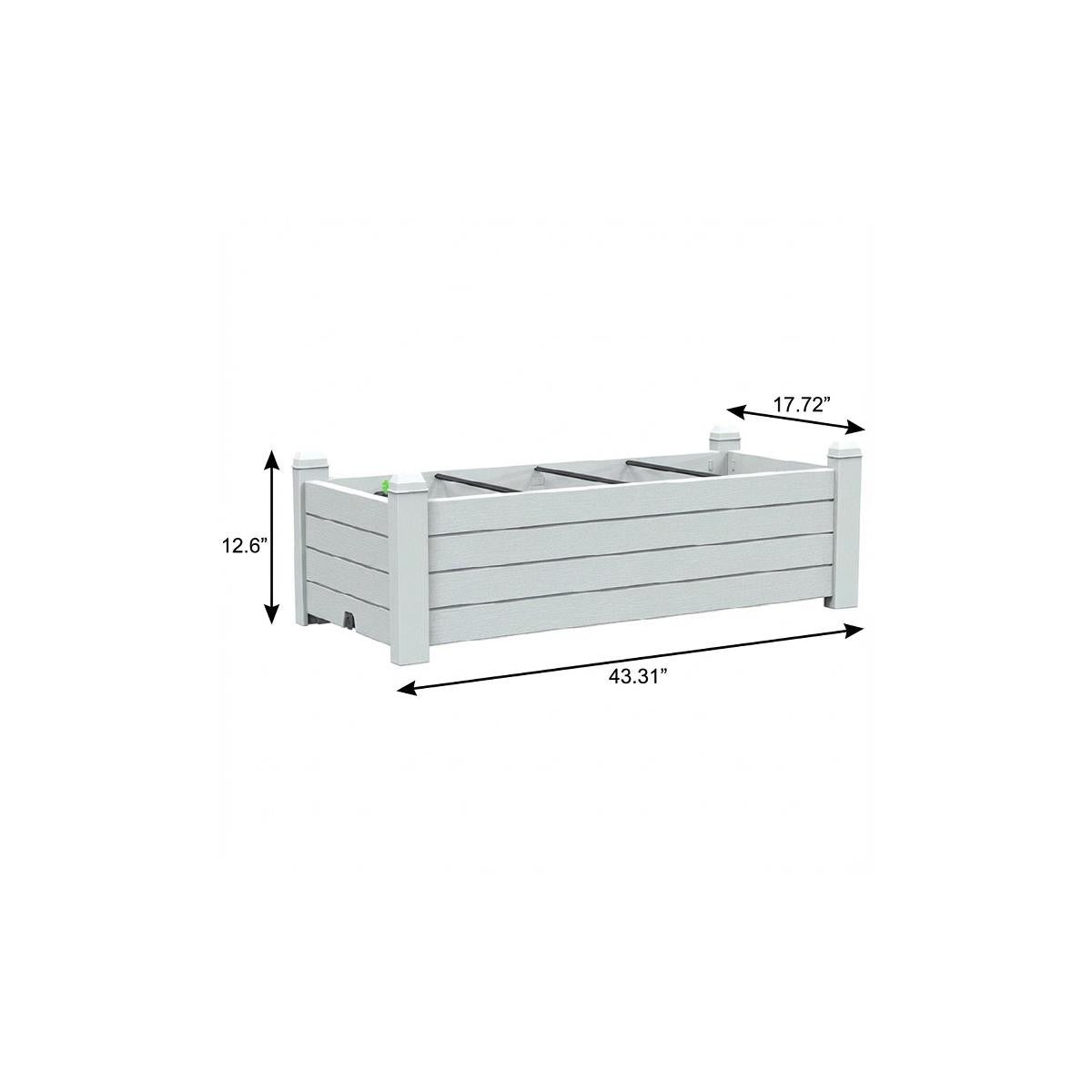 13" X 43" Light Brown Resin Rectangular Planter Box