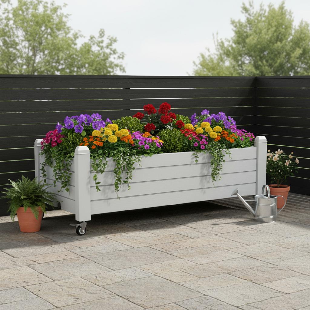 18" X 43" Resin Rectangular Planter Box