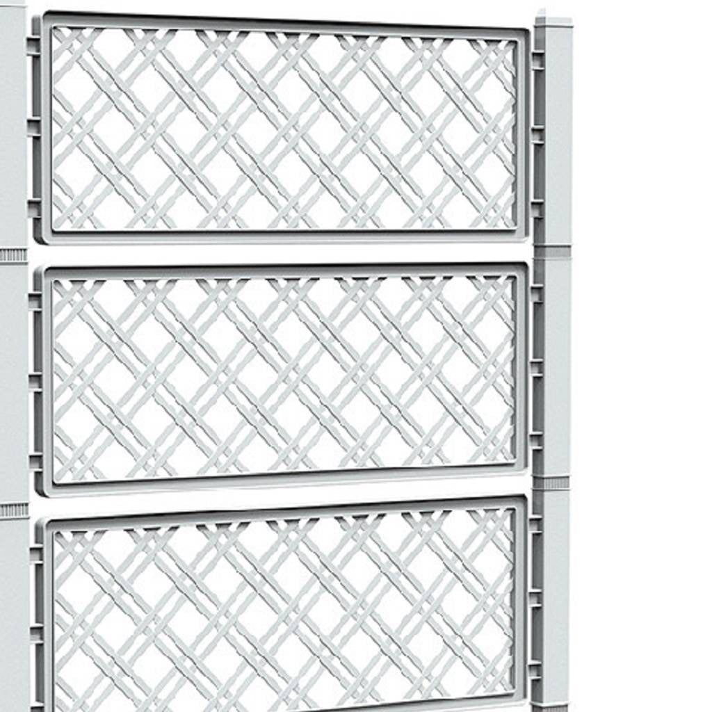 59" X 43" Gray Resin Rectangular Planter Box With Trellis