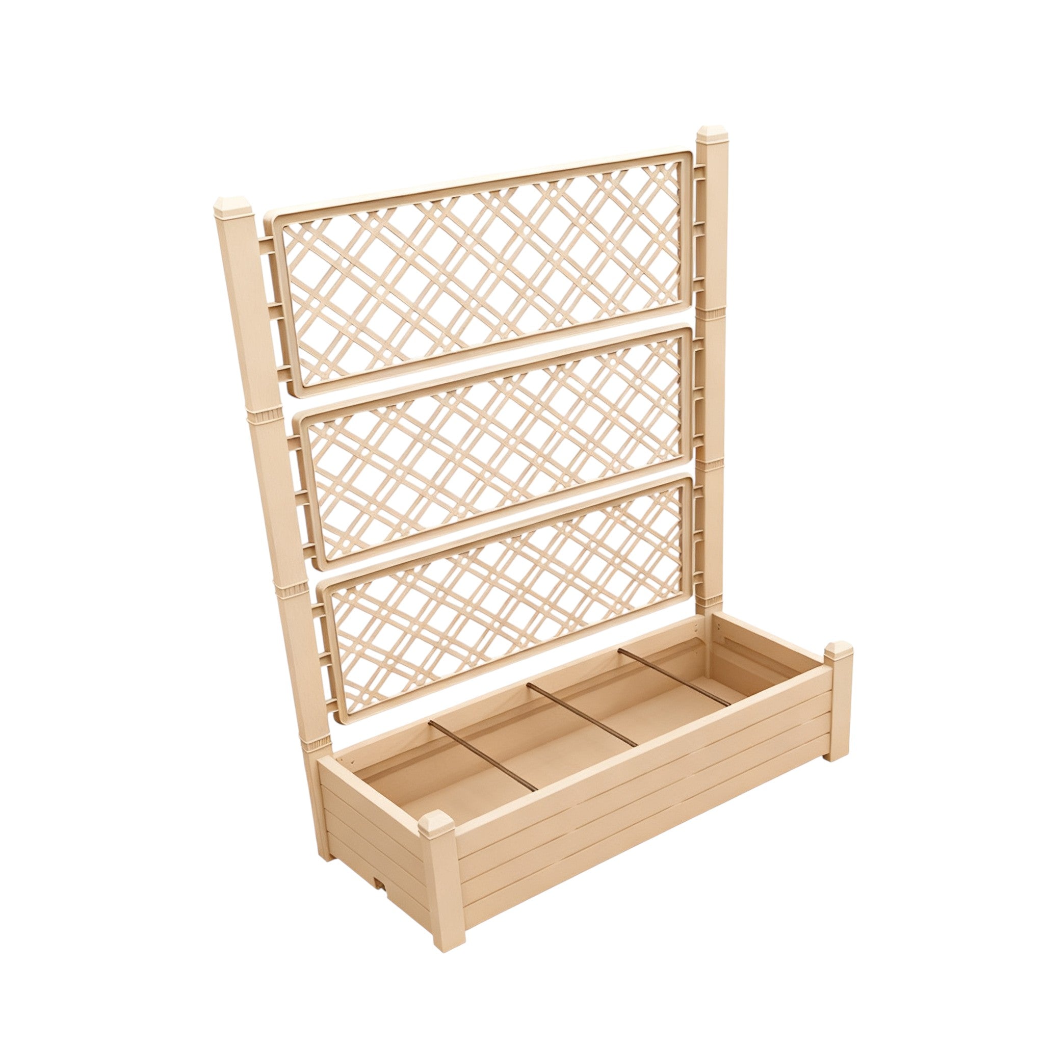 59" X 43" Light Brown Resin Rectangular Planter Box