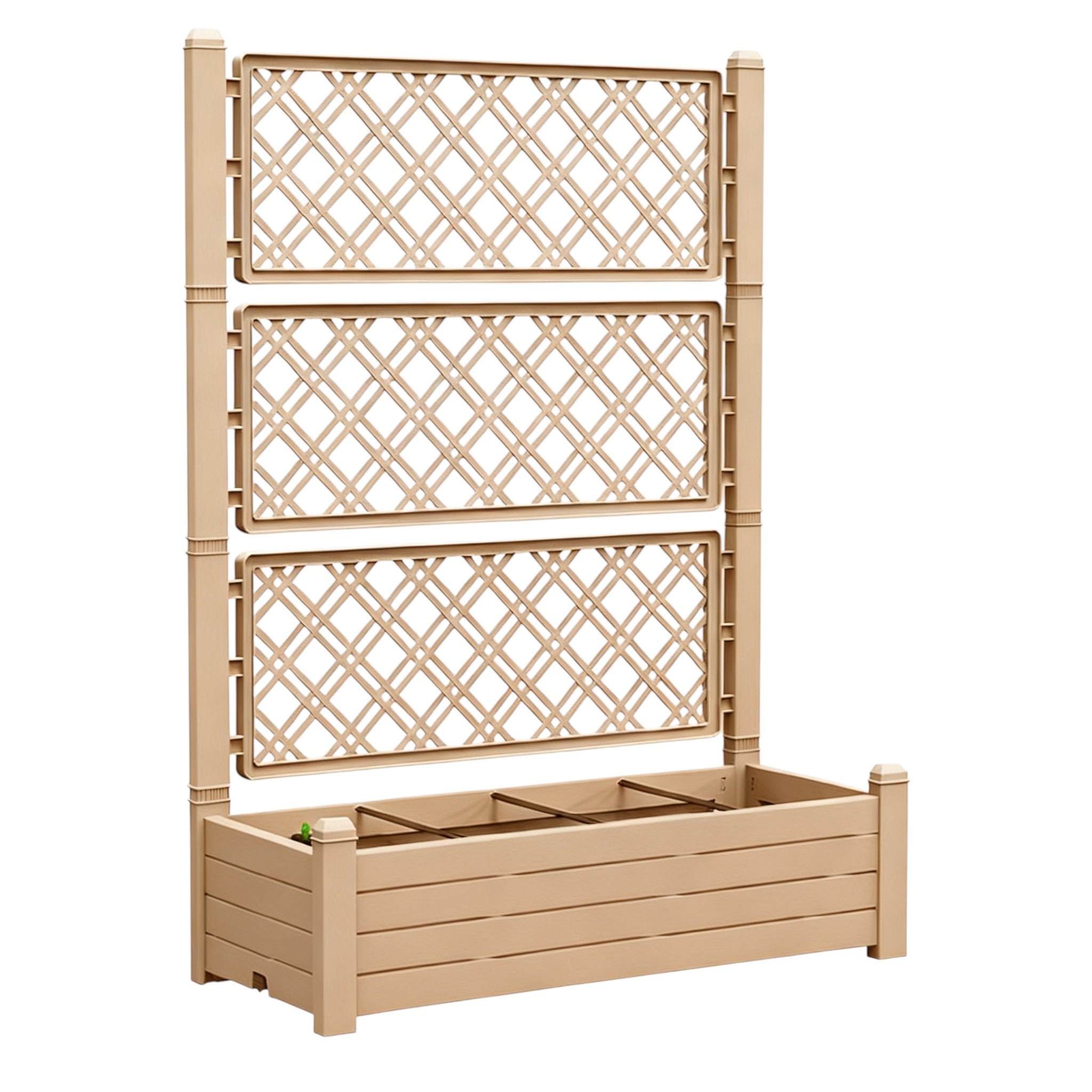 59" X 43" Light Brown Resin Rectangular Planter Box