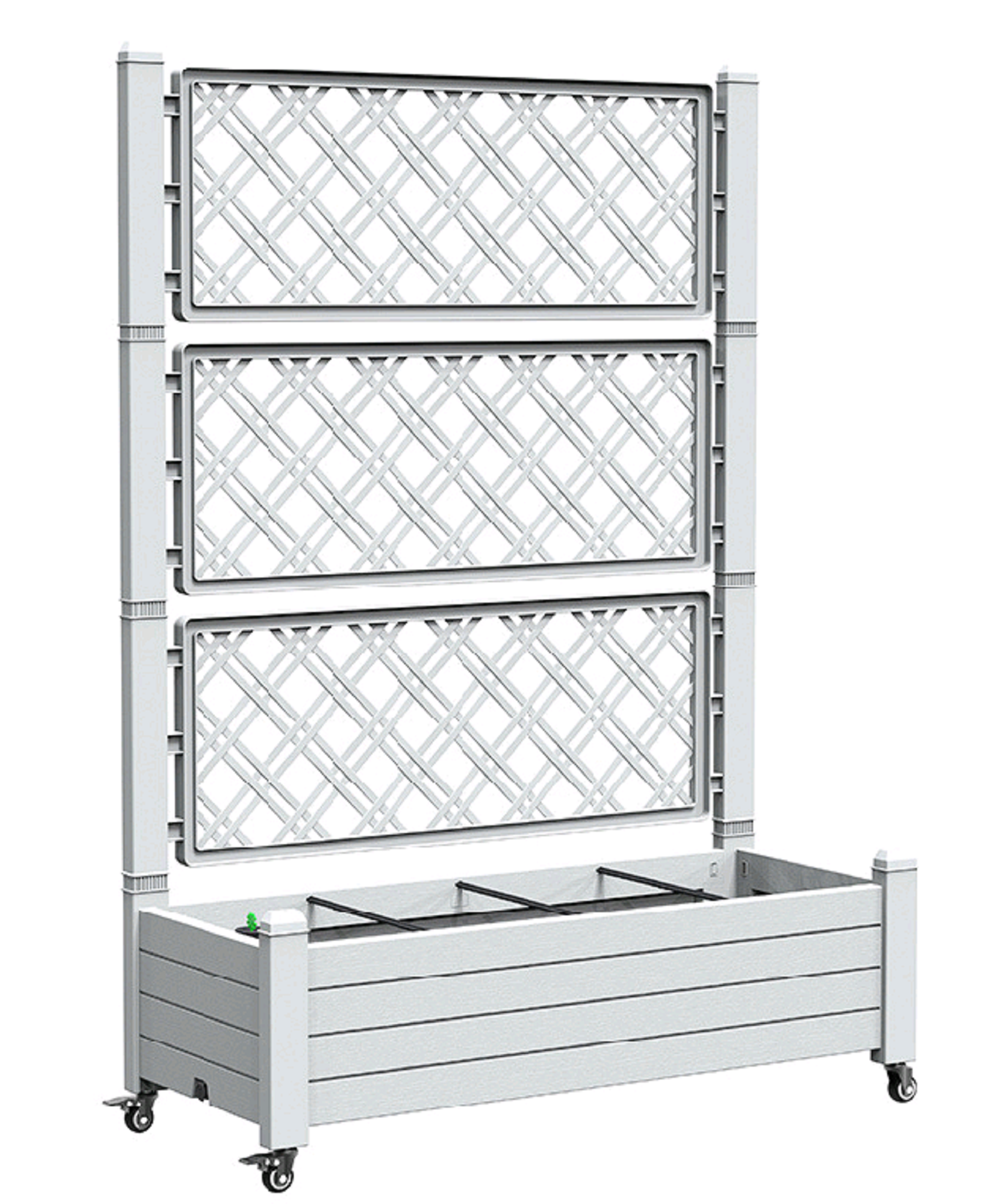 64" X 43" Gray Resin Rectangular Planter Box
