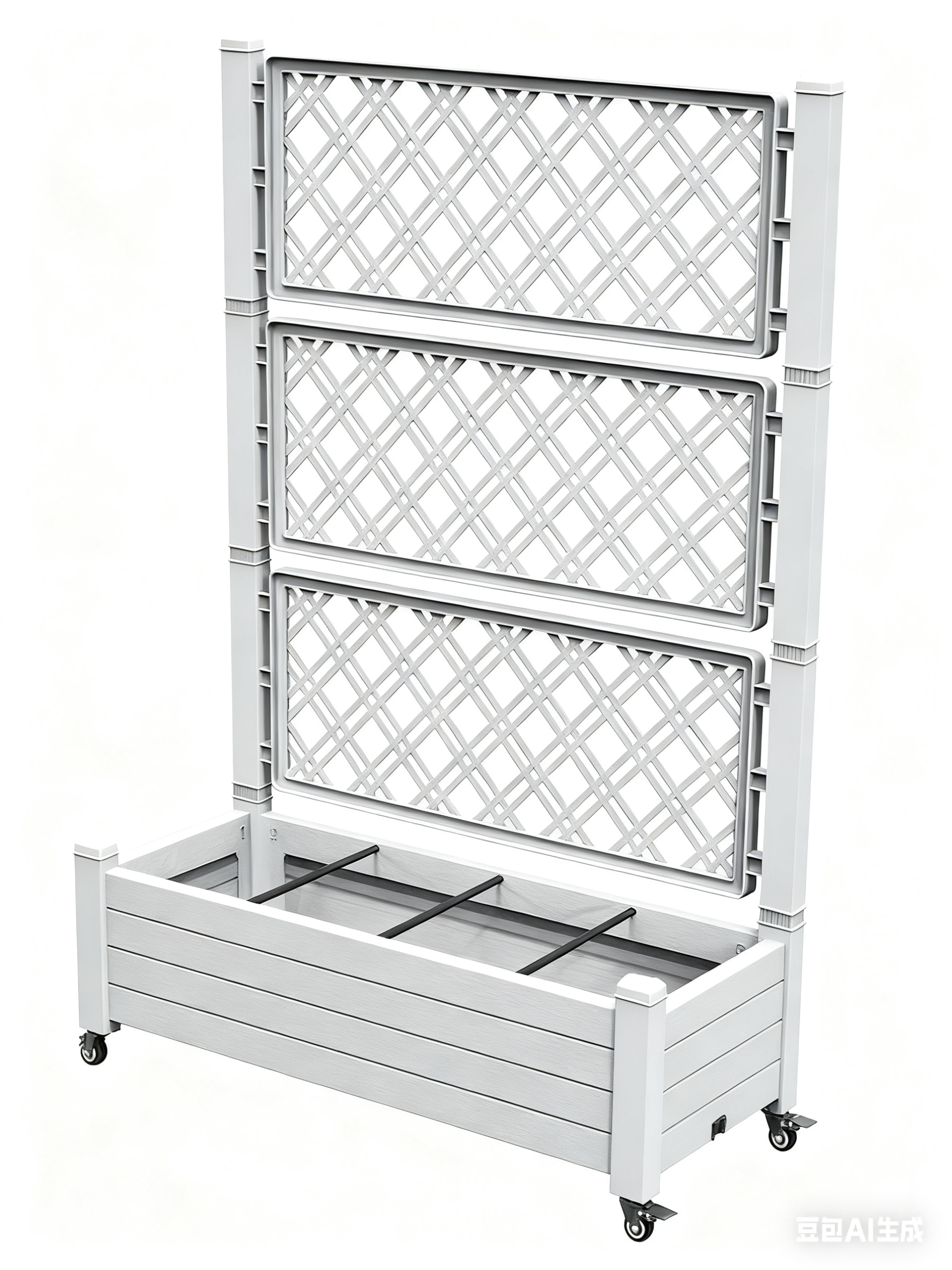 64" X 43" Gray Resin Rectangular Planter Box