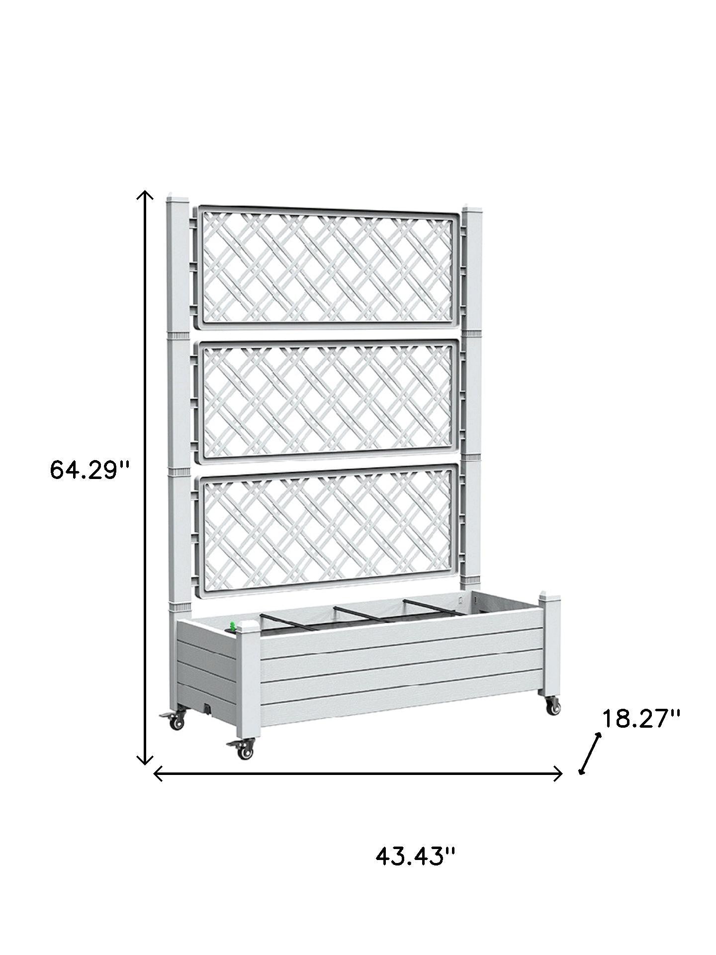 64" X 43" Gray Resin Rectangular Planter Box