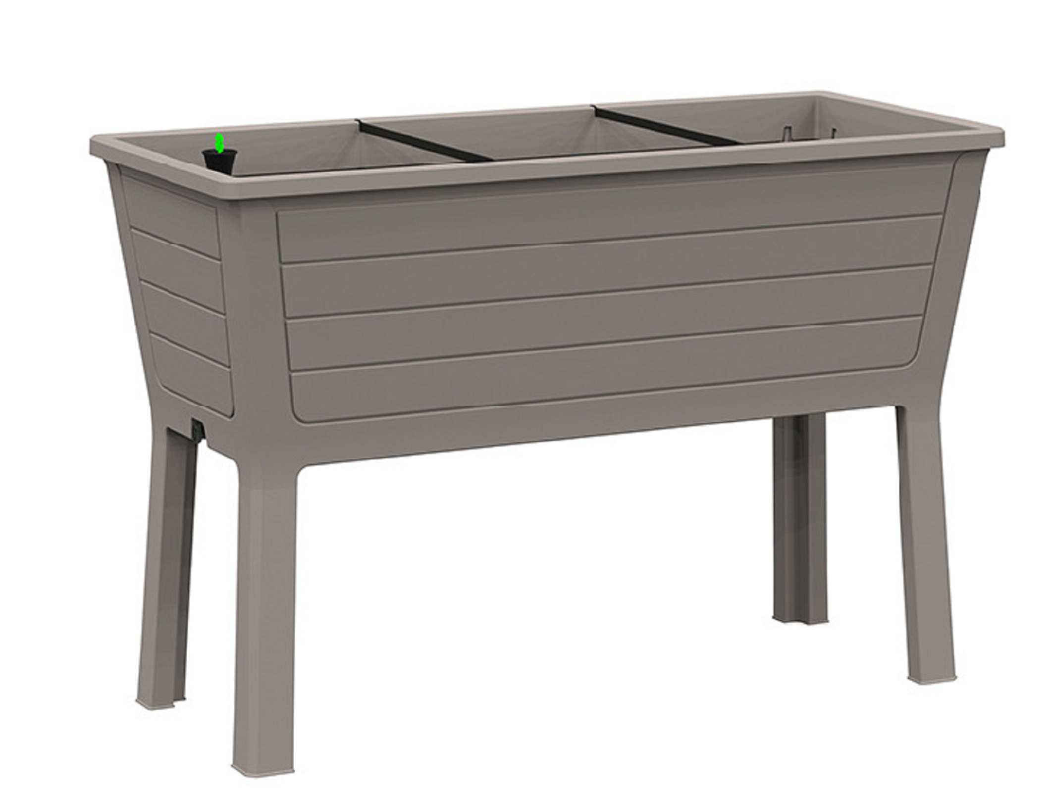 20" X 44" Light Brown Resin Rectangular Raised Garden Bed