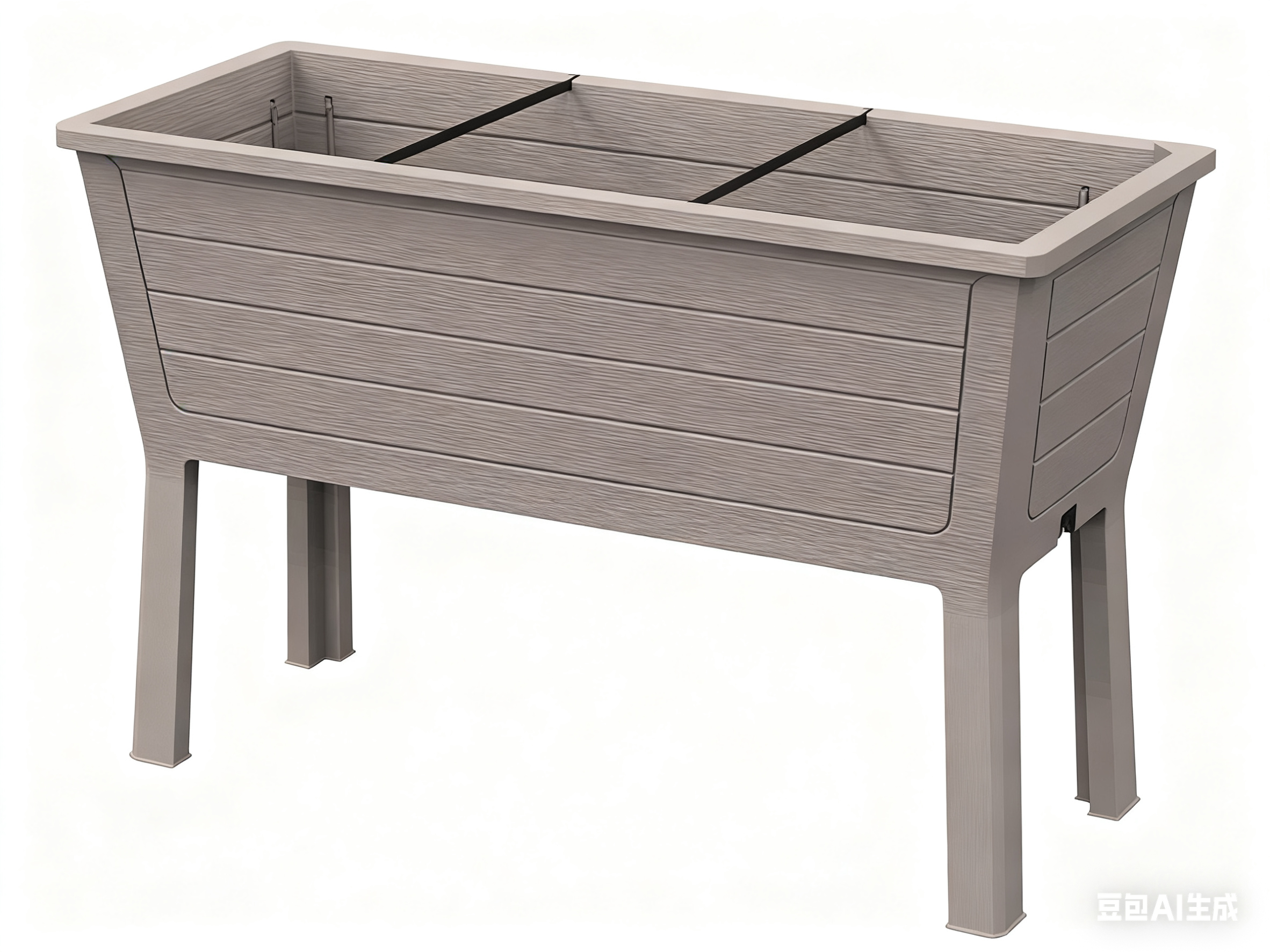 20" X 44" Light Brown Resin Rectangular Raised Garden Bed