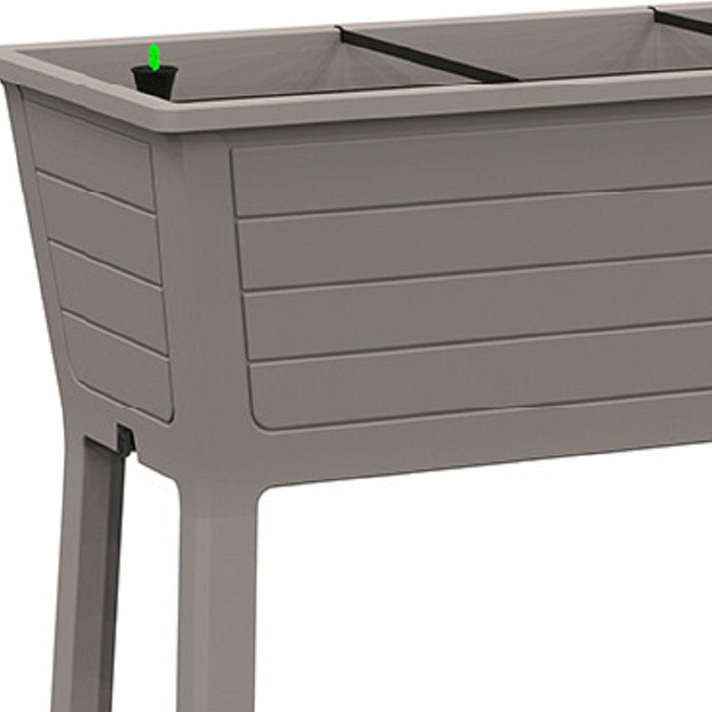 20" X 44" Light Brown Resin Rectangular Raised Garden Bed