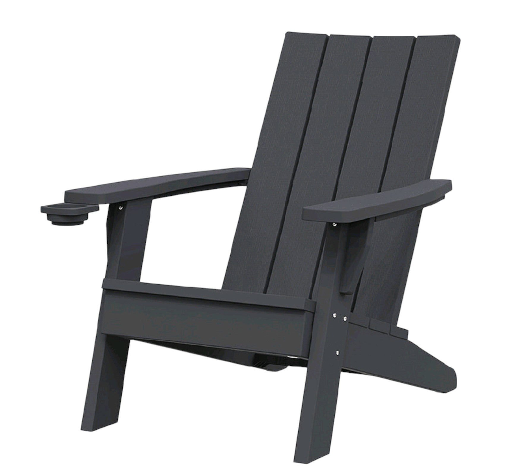 35" Black Faux Wood Heavy Duty Plastic Outdoor Adirondack Chair