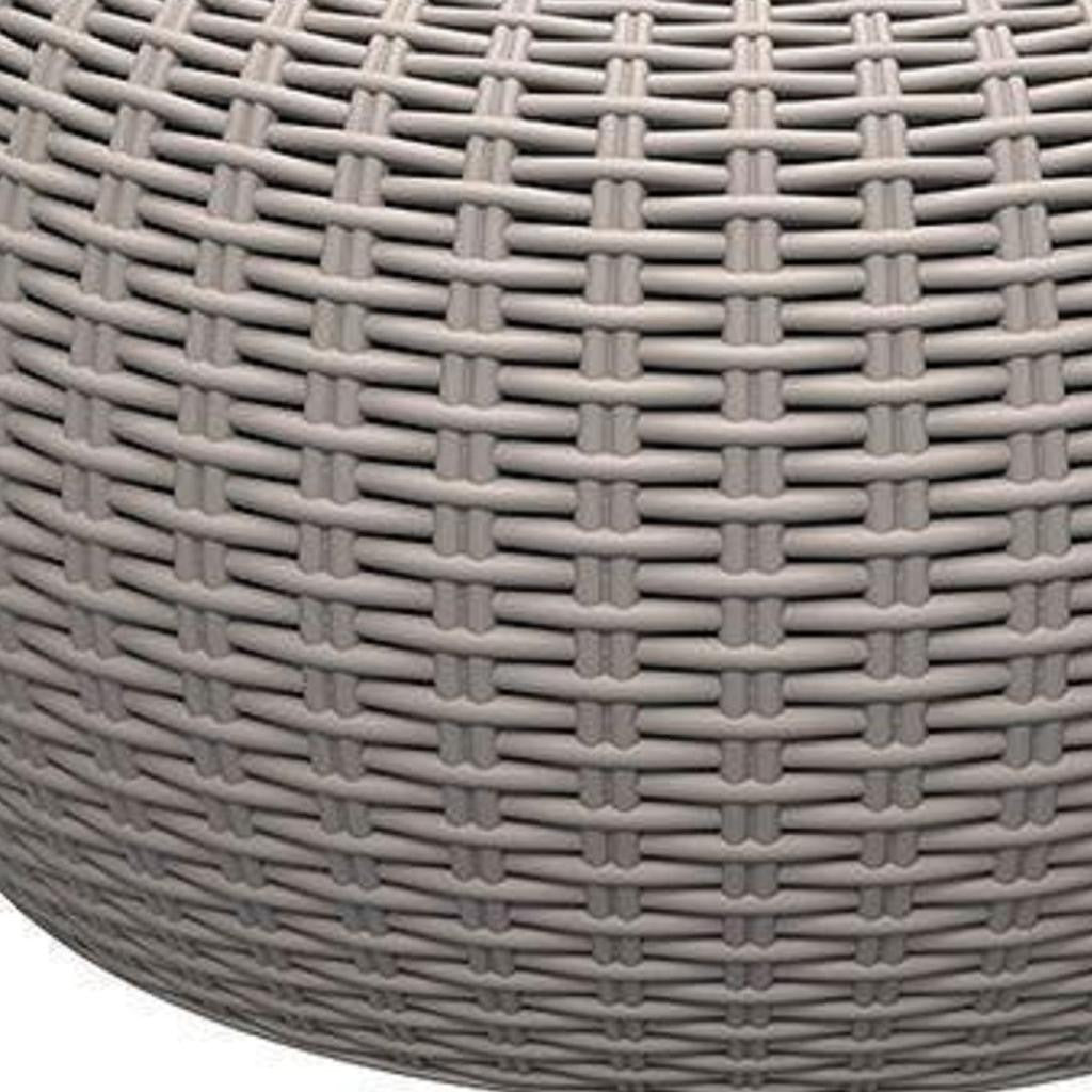 22" Light Brown Woven Heavy Duty Plastic Outdoor Accent Chair