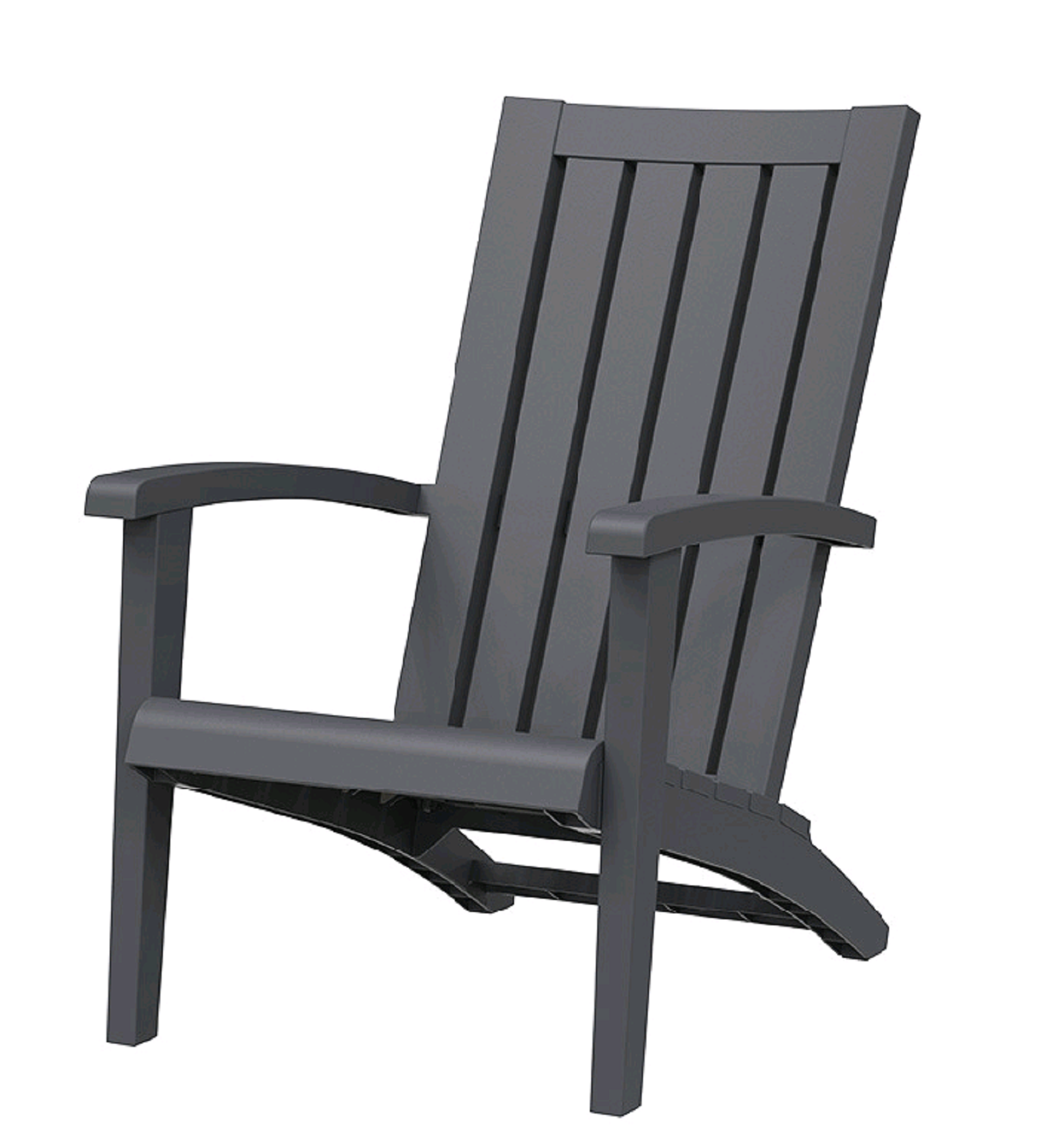 33" Black Faux Wood Heavy Duty Plastic Outdoor Adirondack Chair