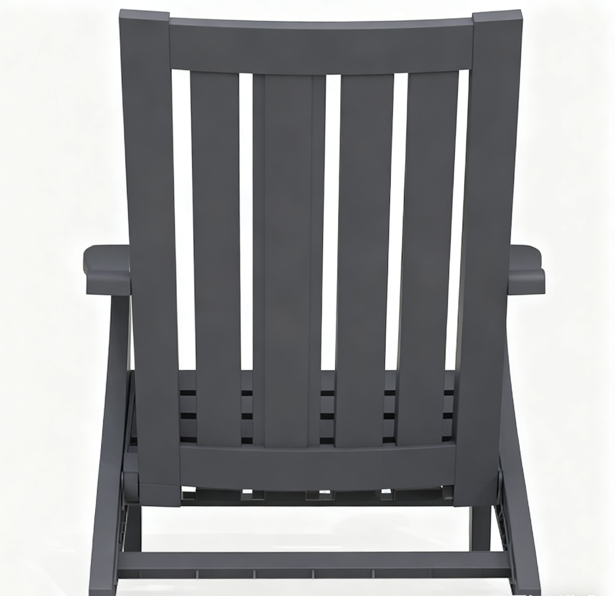 33" Black Faux Wood Heavy Duty Plastic Outdoor Adirondack Chair