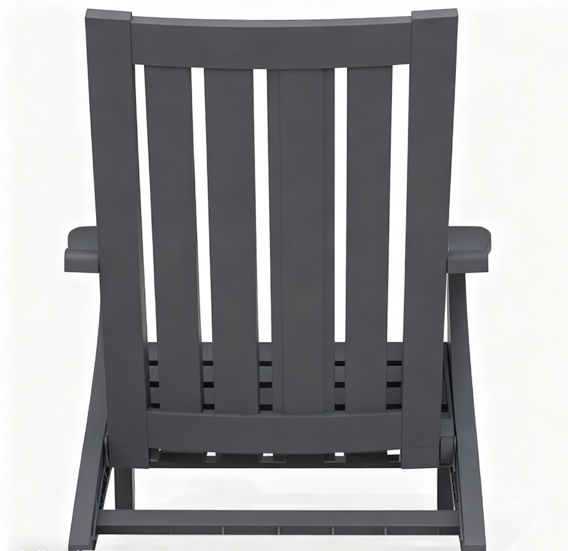 33" Black Faux Wood Heavy Duty Plastic Outdoor Adirondack Chair