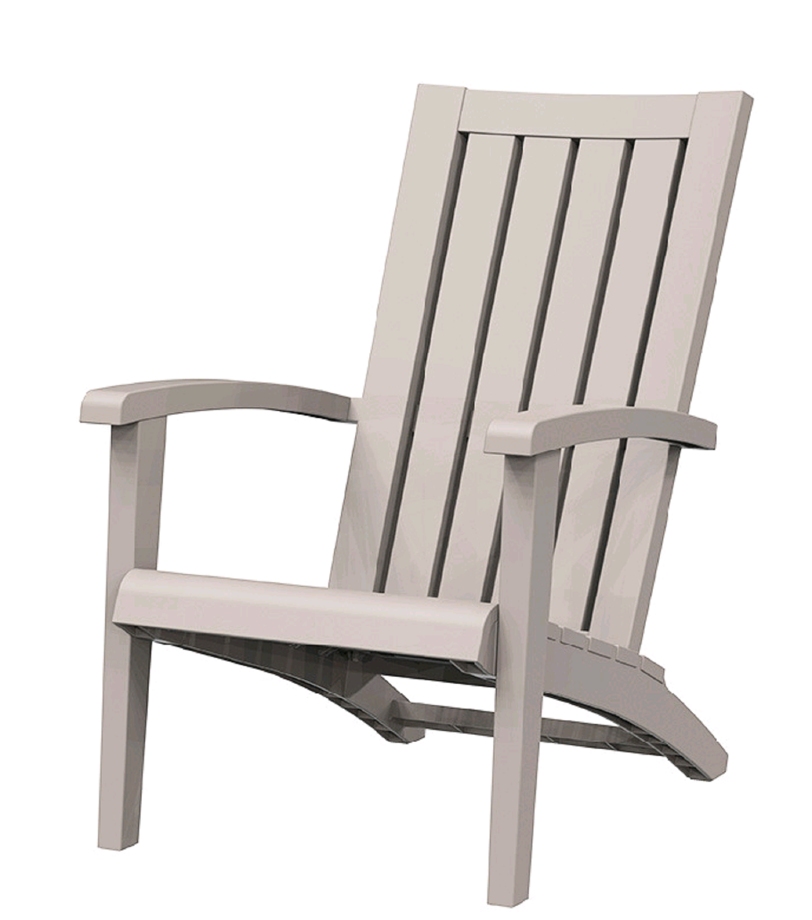 33" Light Brown Faux Wood Heavy Duty Plastic Outdoor Adirondack Chair